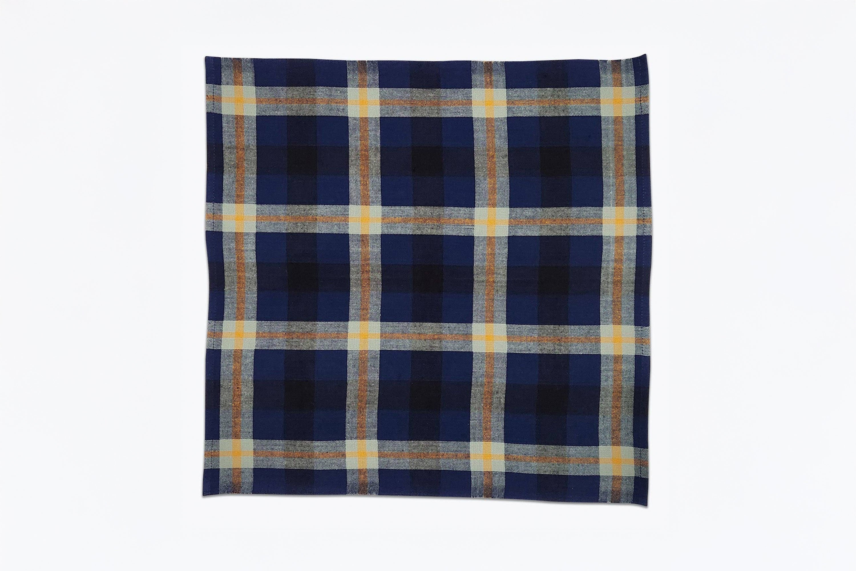 All Roads - Charleston Plaid Napkin Pair - Azurite