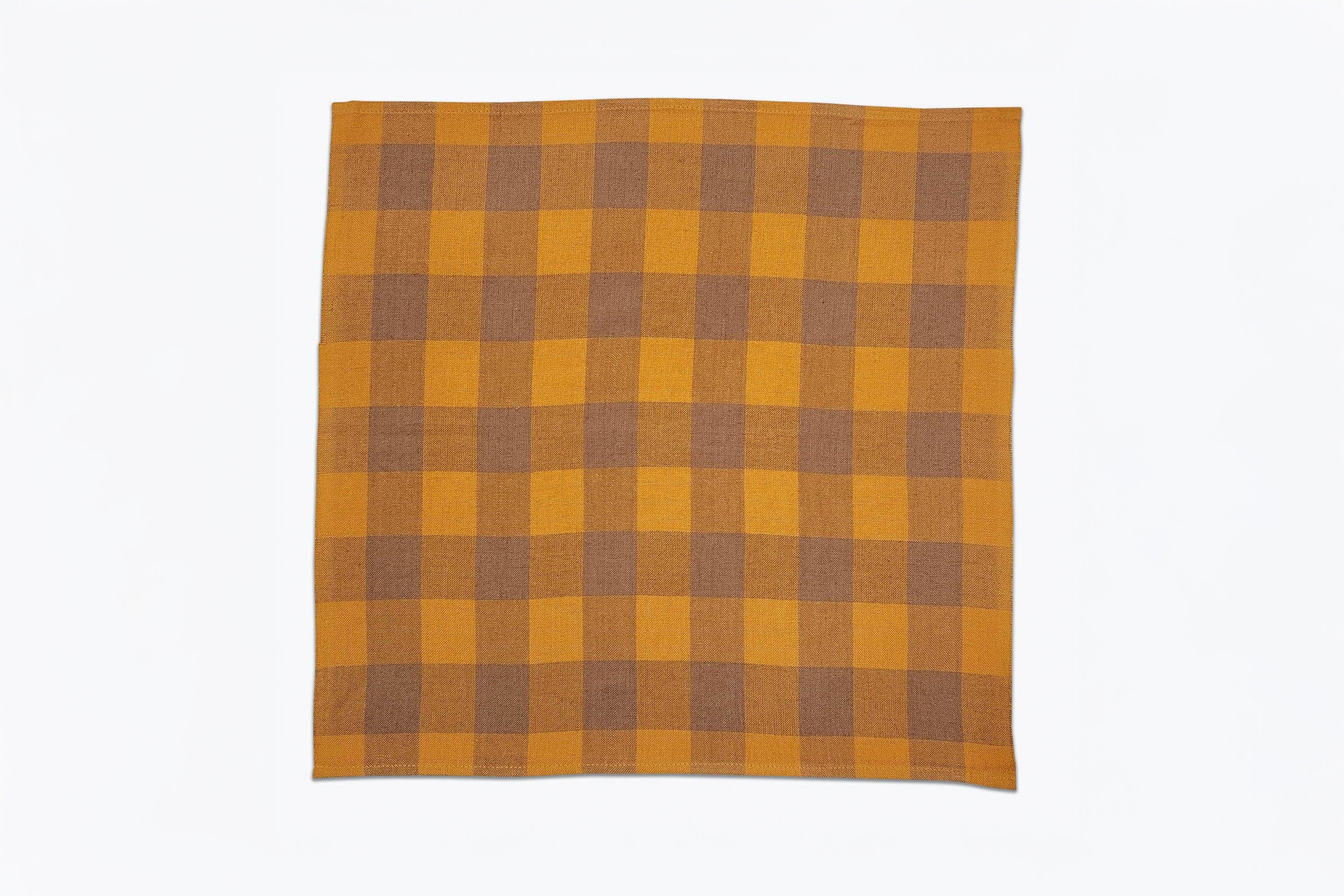 All Roads - Big Gingham Napkin Pair - Turmeric