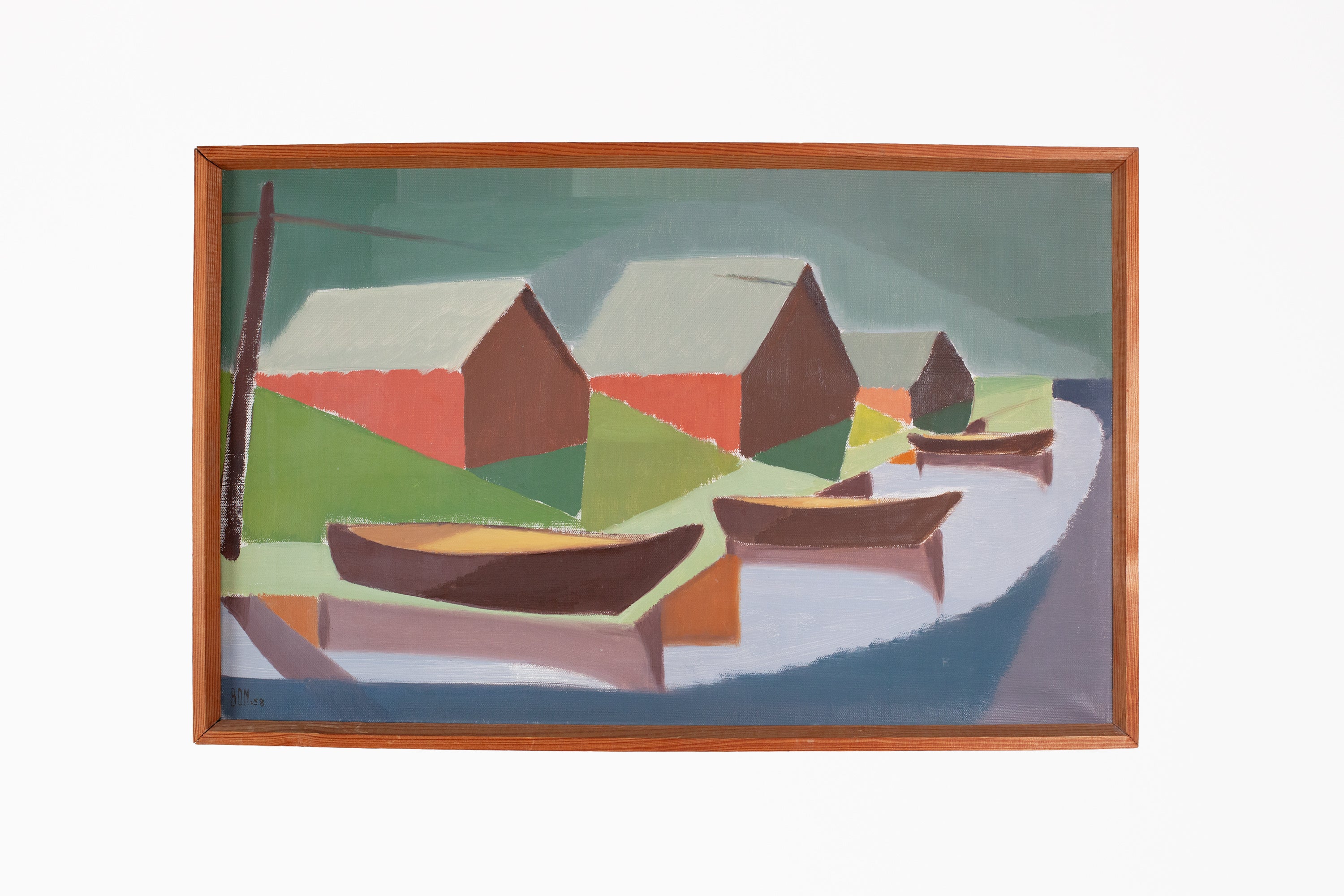 Abstract Boathouses Painting