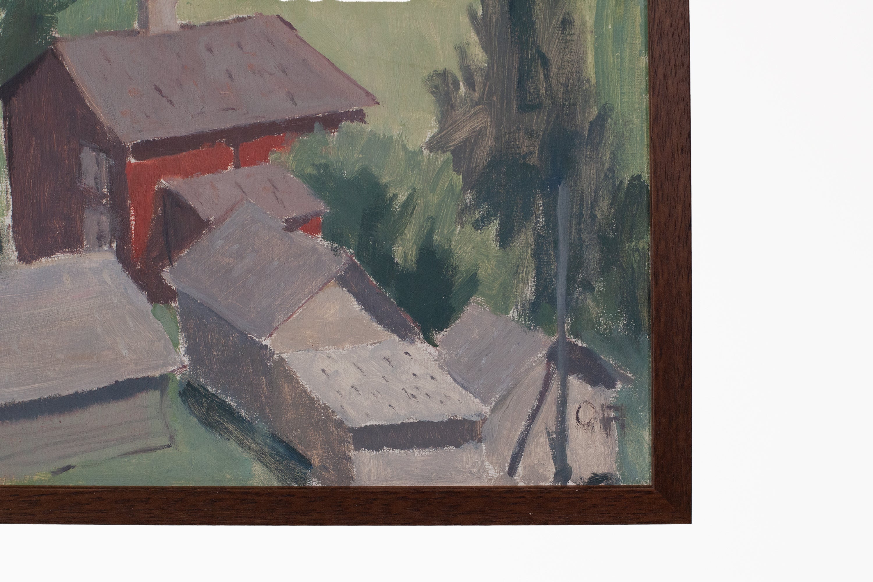 View with Farmhouse Painting