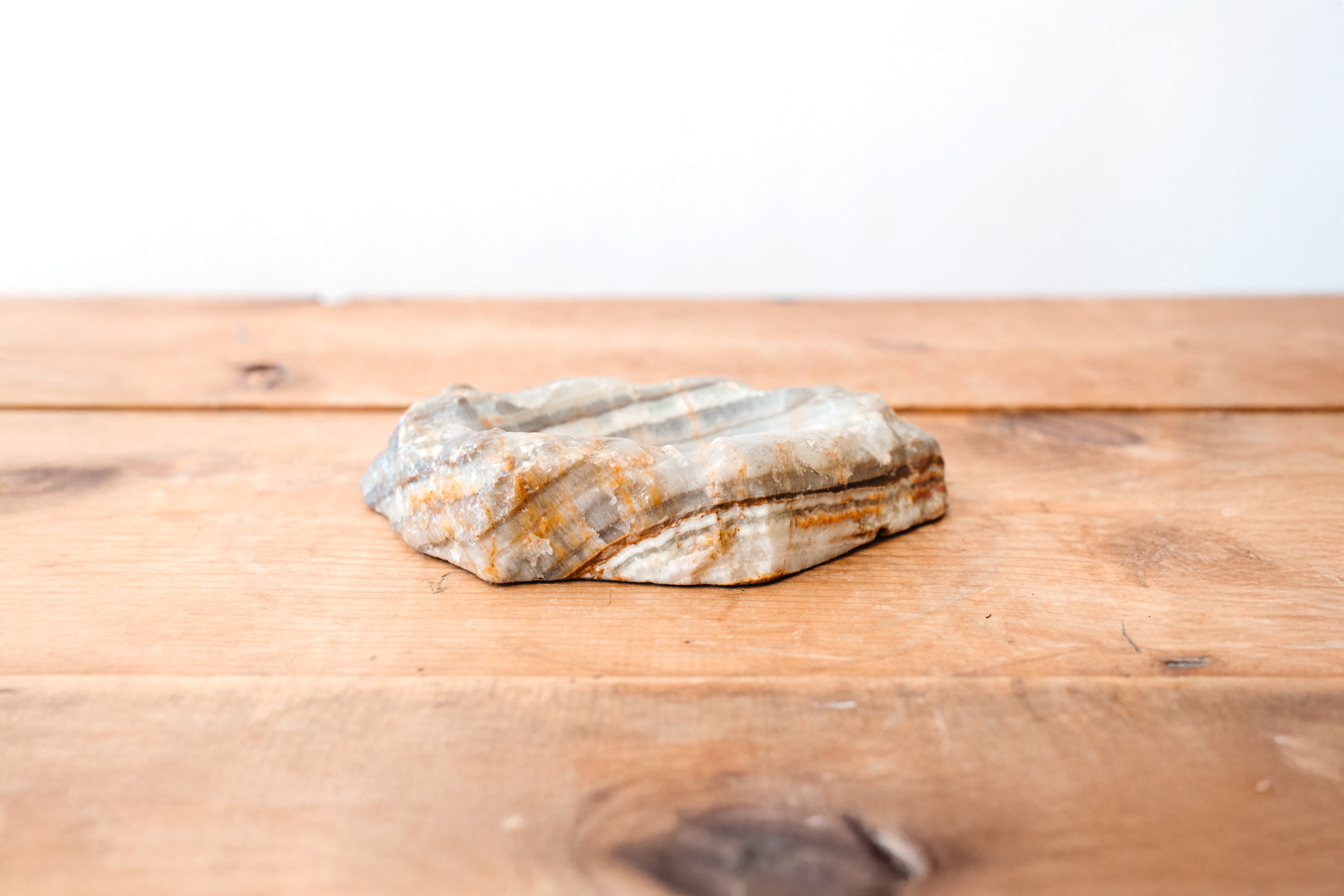 Vintage Marble Ashtray - Orange/Grey