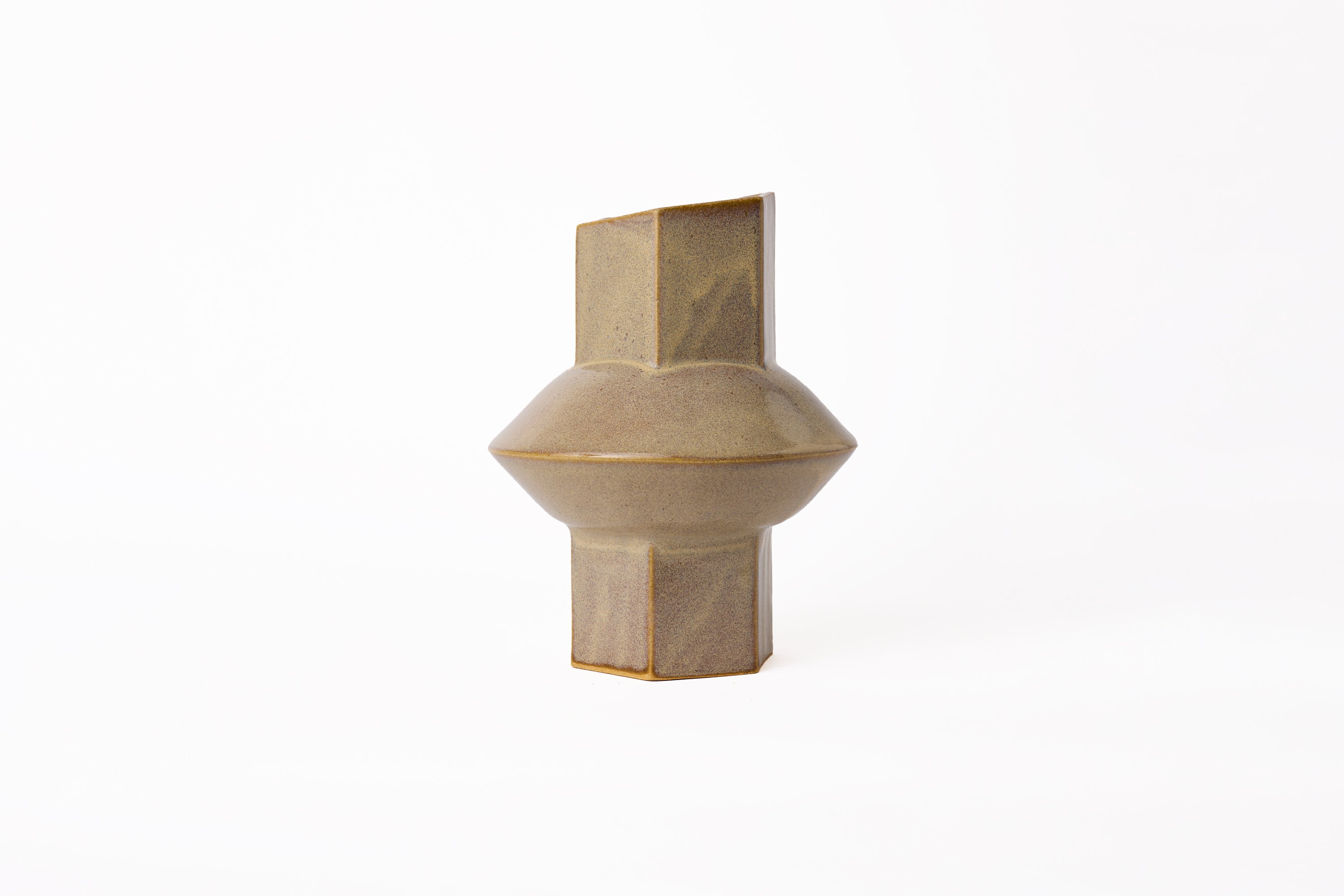 BZIPPY - Tube Small Oval Vase - Gloss Tan