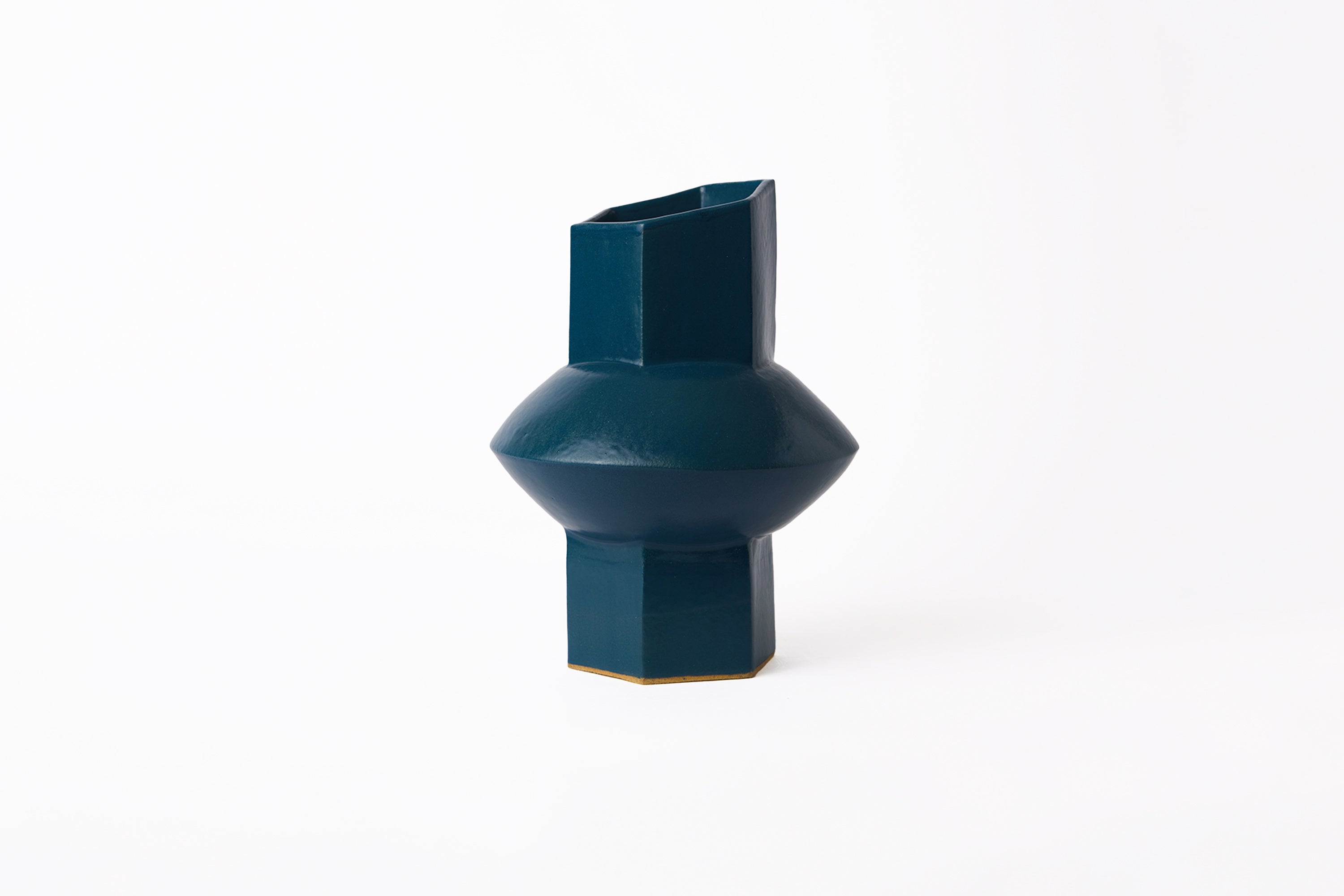 BZIPPY - Tube Small Oval Vase -  Teal