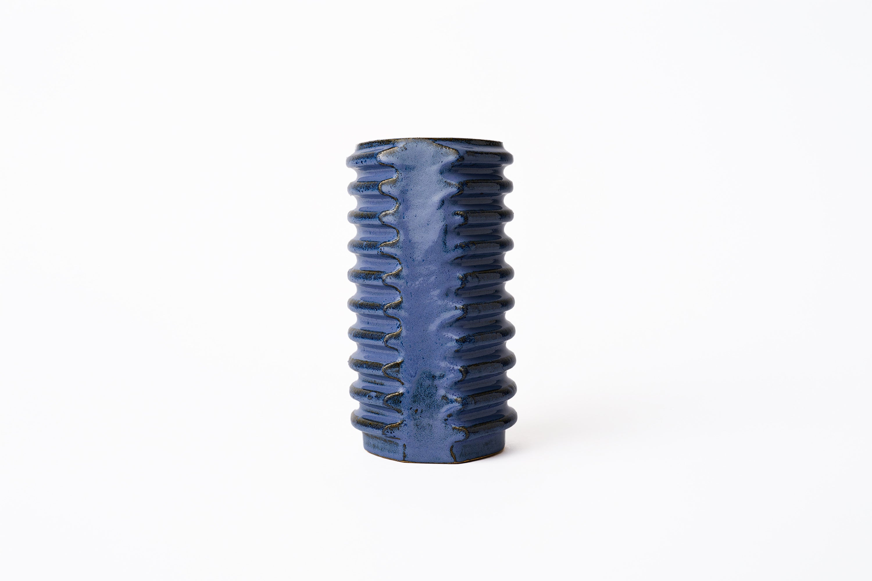 BZIPPY - Wave Vase - Mottled Blue