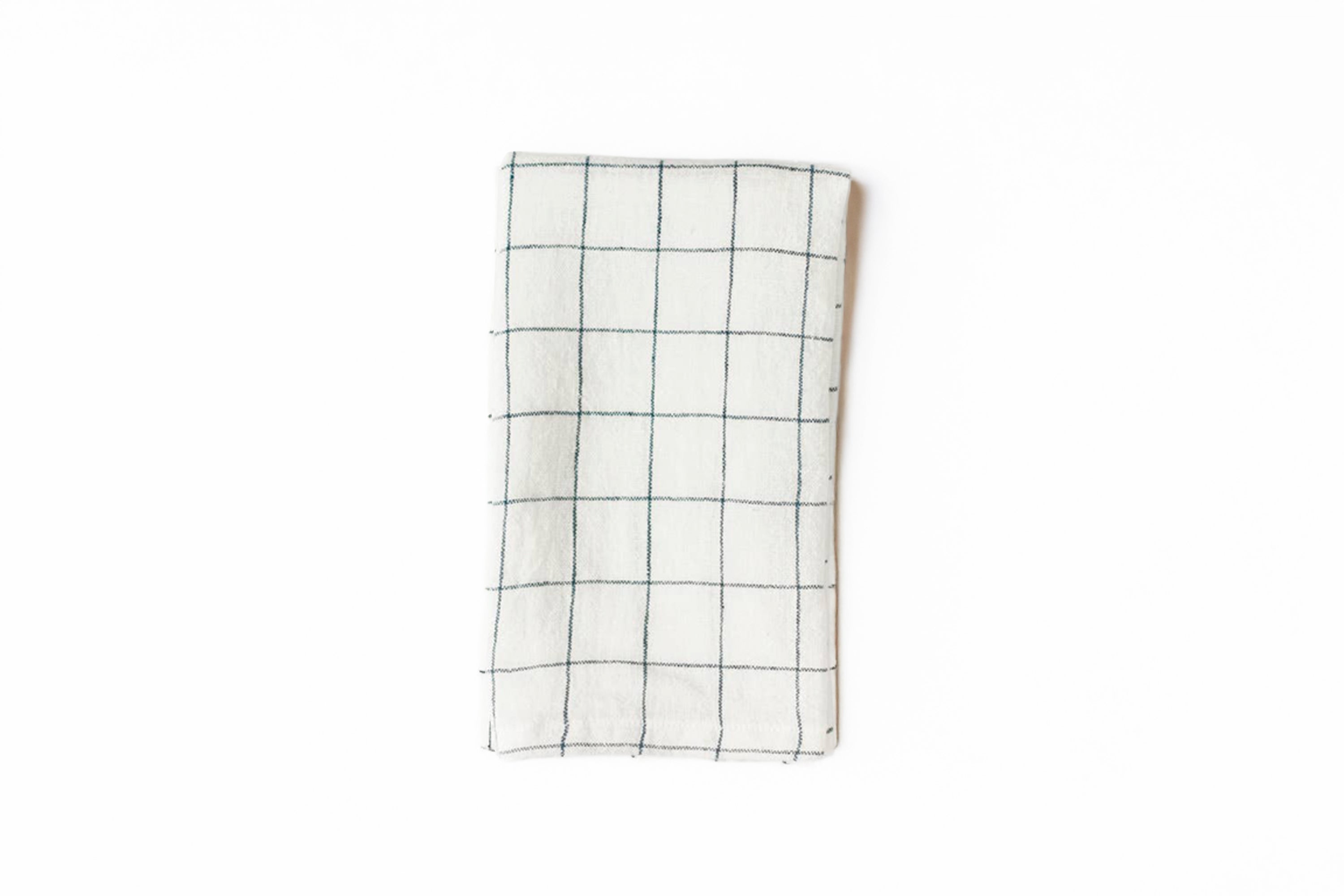 Creative Women - Stone Washed Linen Napkin - Navy Windowpane