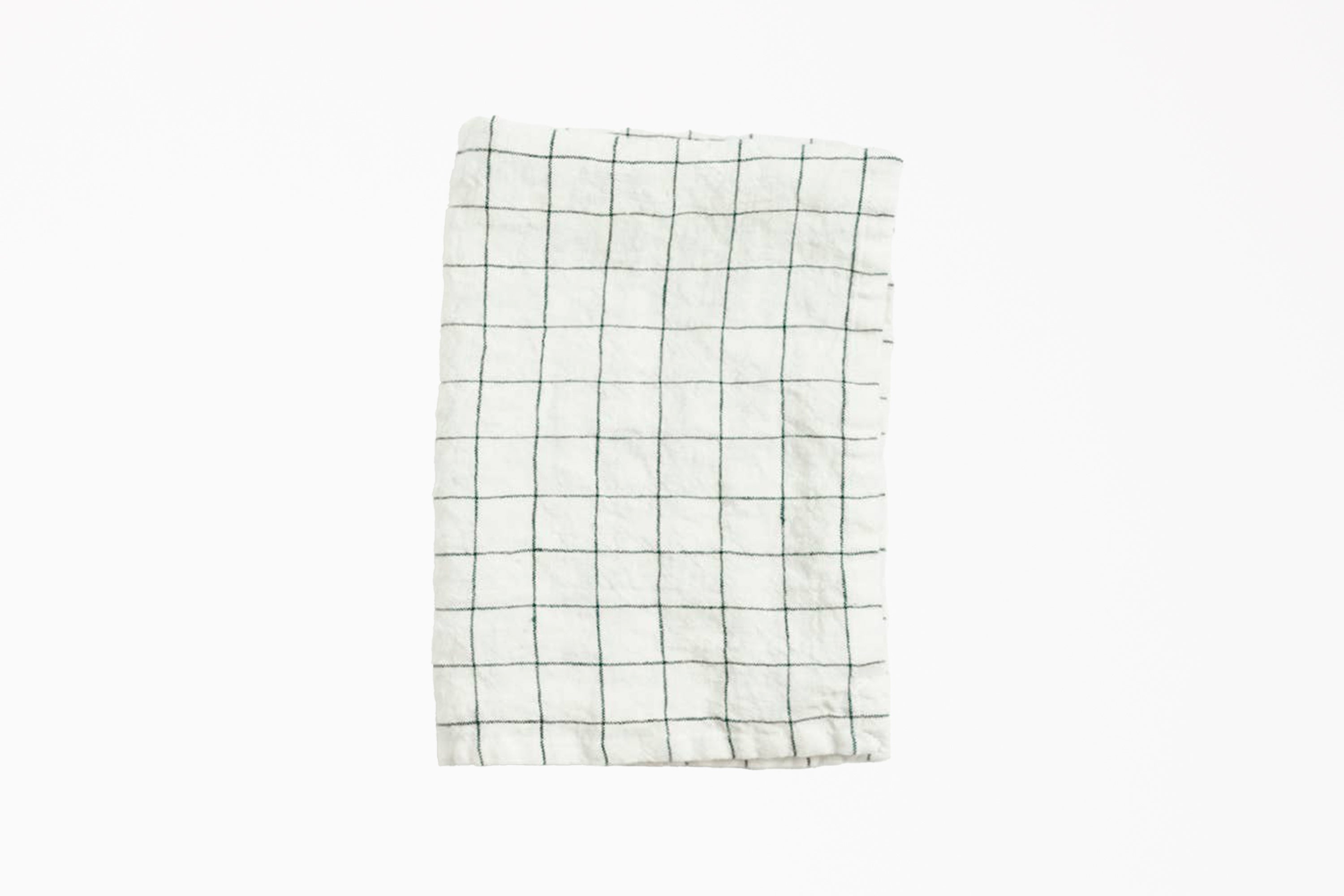 Creative Women - Stone Washed Tea Towel - Navy Windowpane