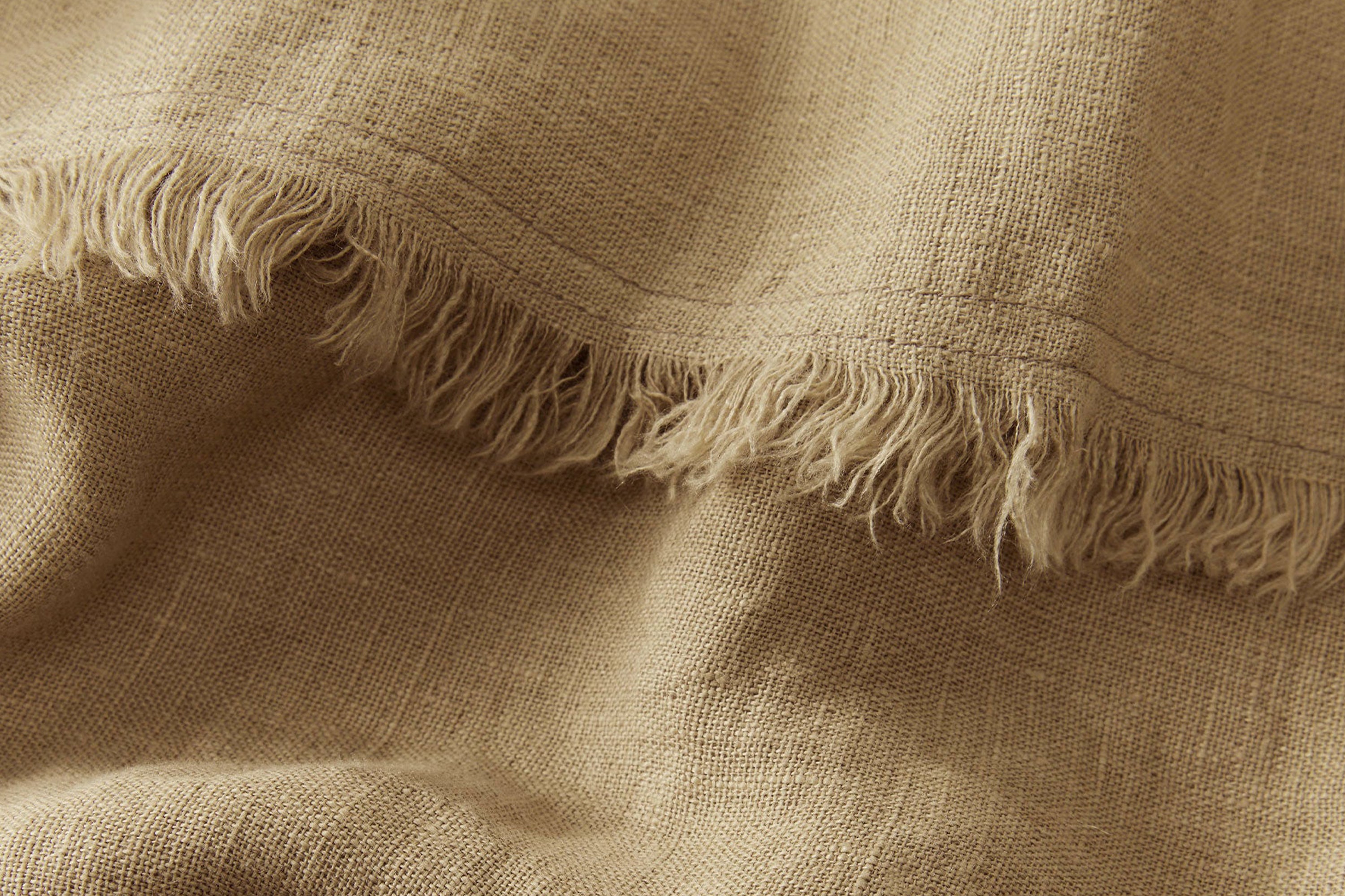 Freya Linen Throw - Biscuit
