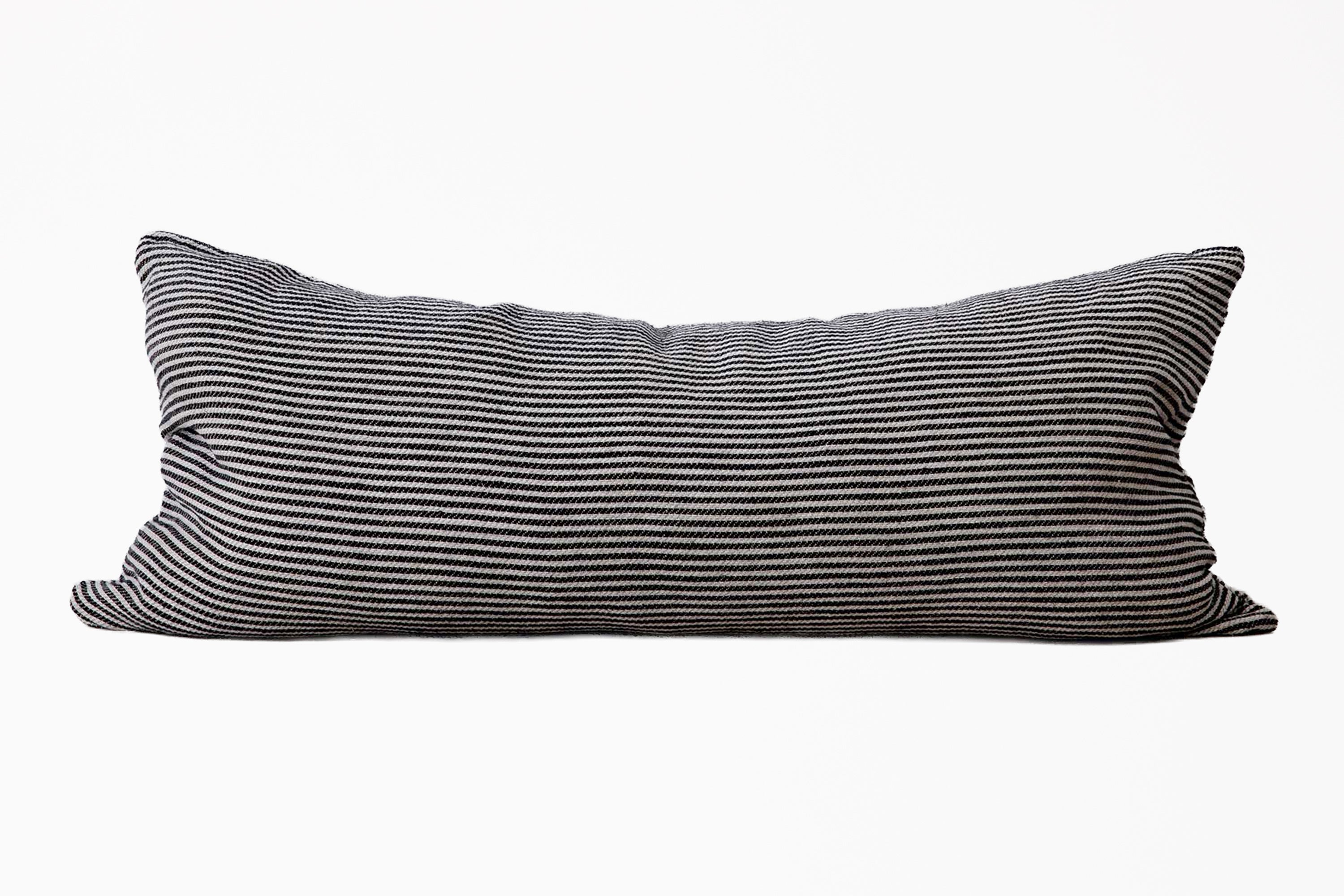 Mira Linen Lumbar Cushion Cover - Ellis Stripe