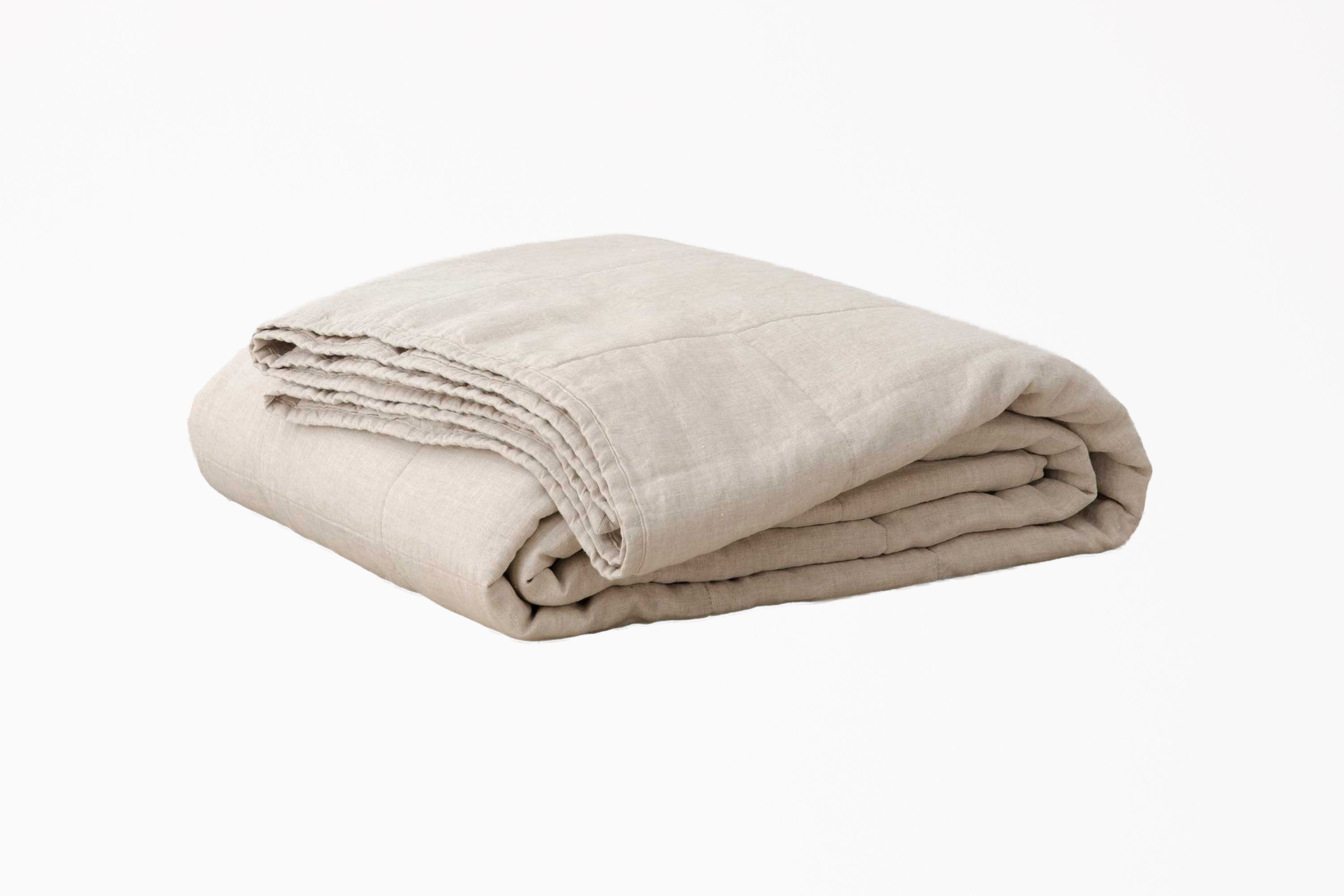 Quilted Bedcover - Natural