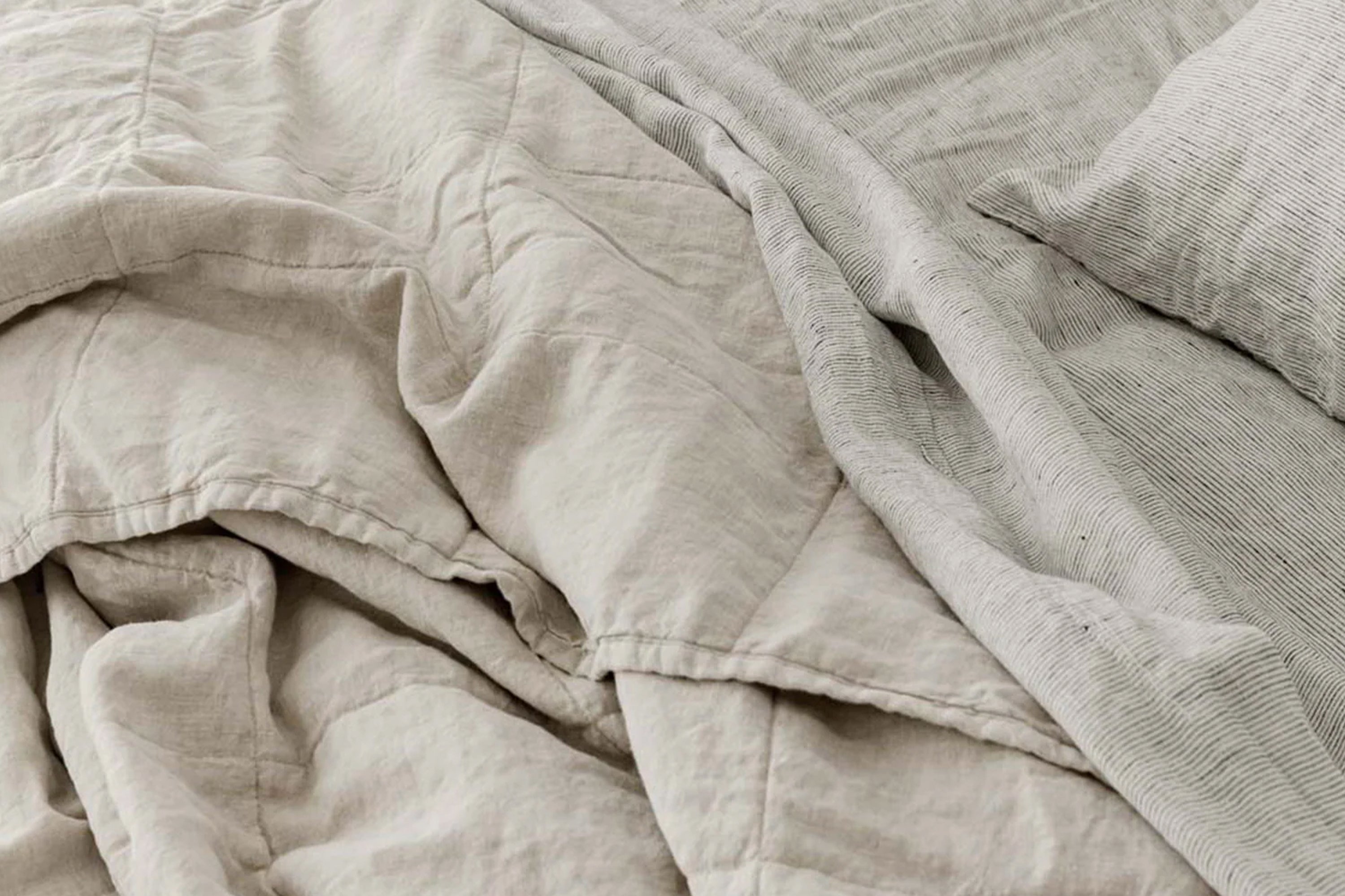 Quilted Bedcover - Natural