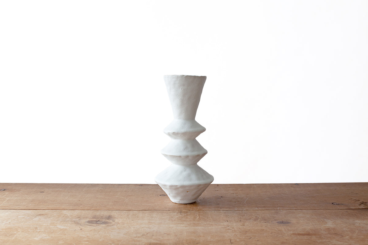 Zig Zag Vessel 1 - Matte White
