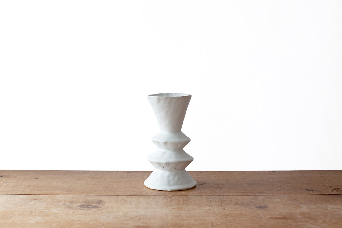Zig Zag Vessel 2 - Matte White