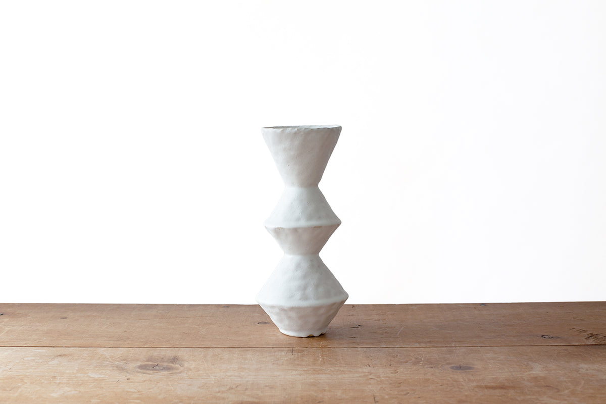 Zig Zag Vessel 3 - Matte White
