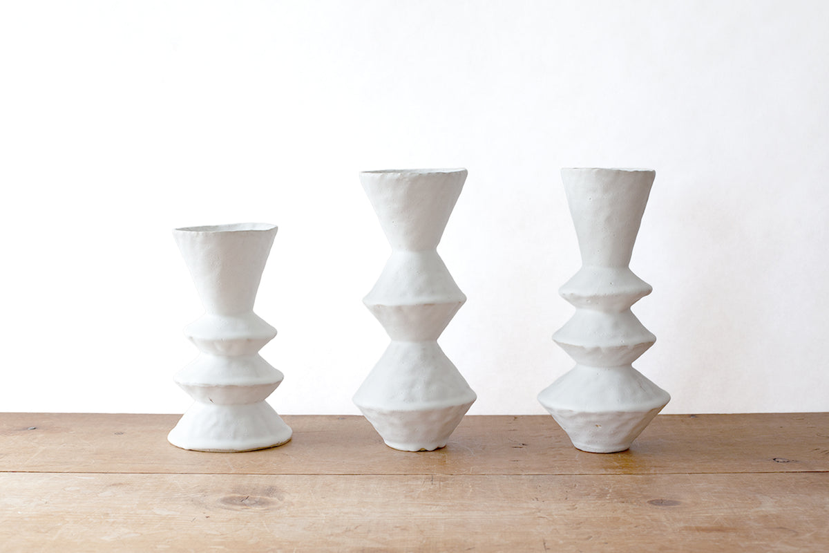 Zig Zag Vessel 1 - Matte White