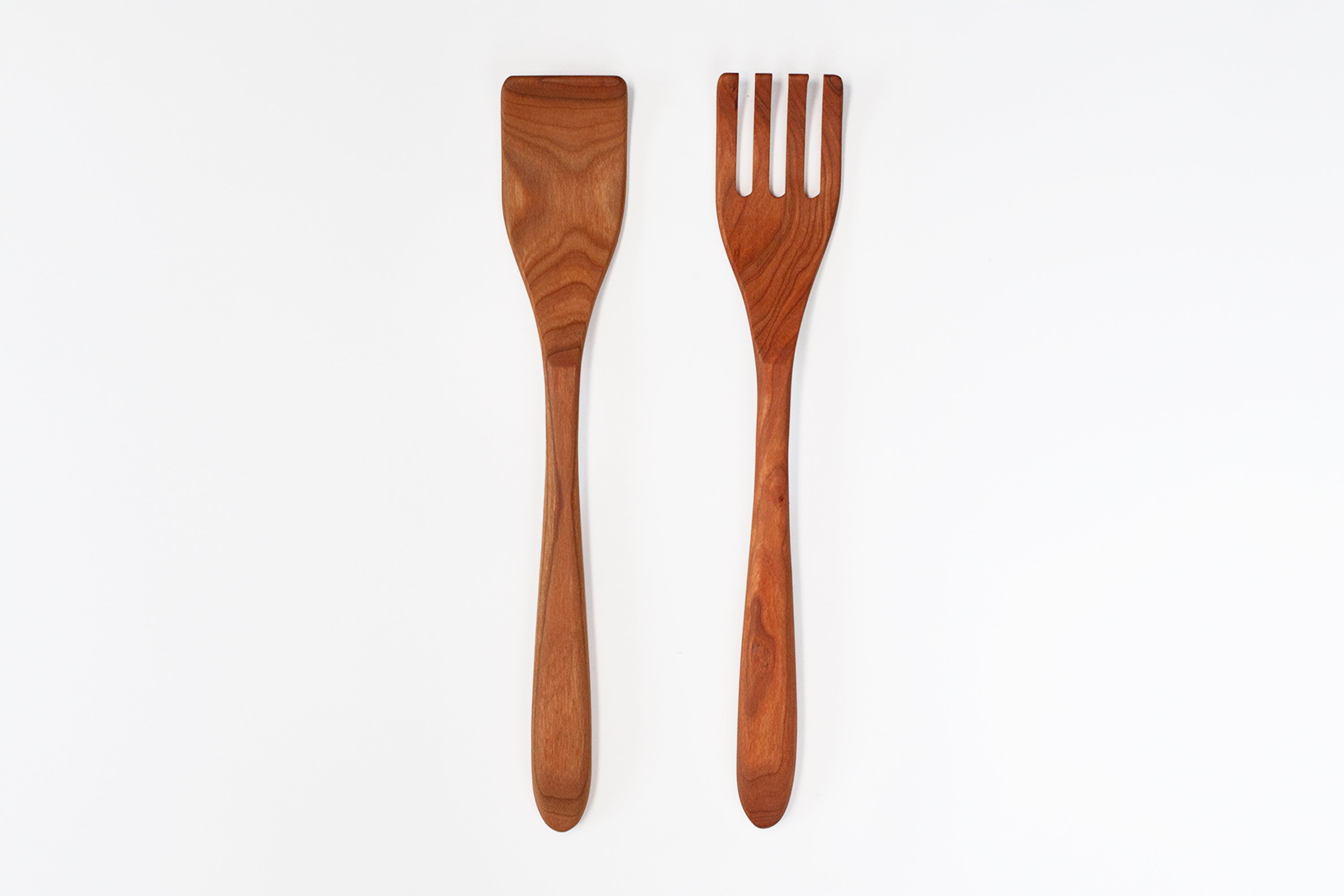 Holland Bowl Mill - 12" Serving Utensil Set - Michigan Cherry/Bee's Oil Finish