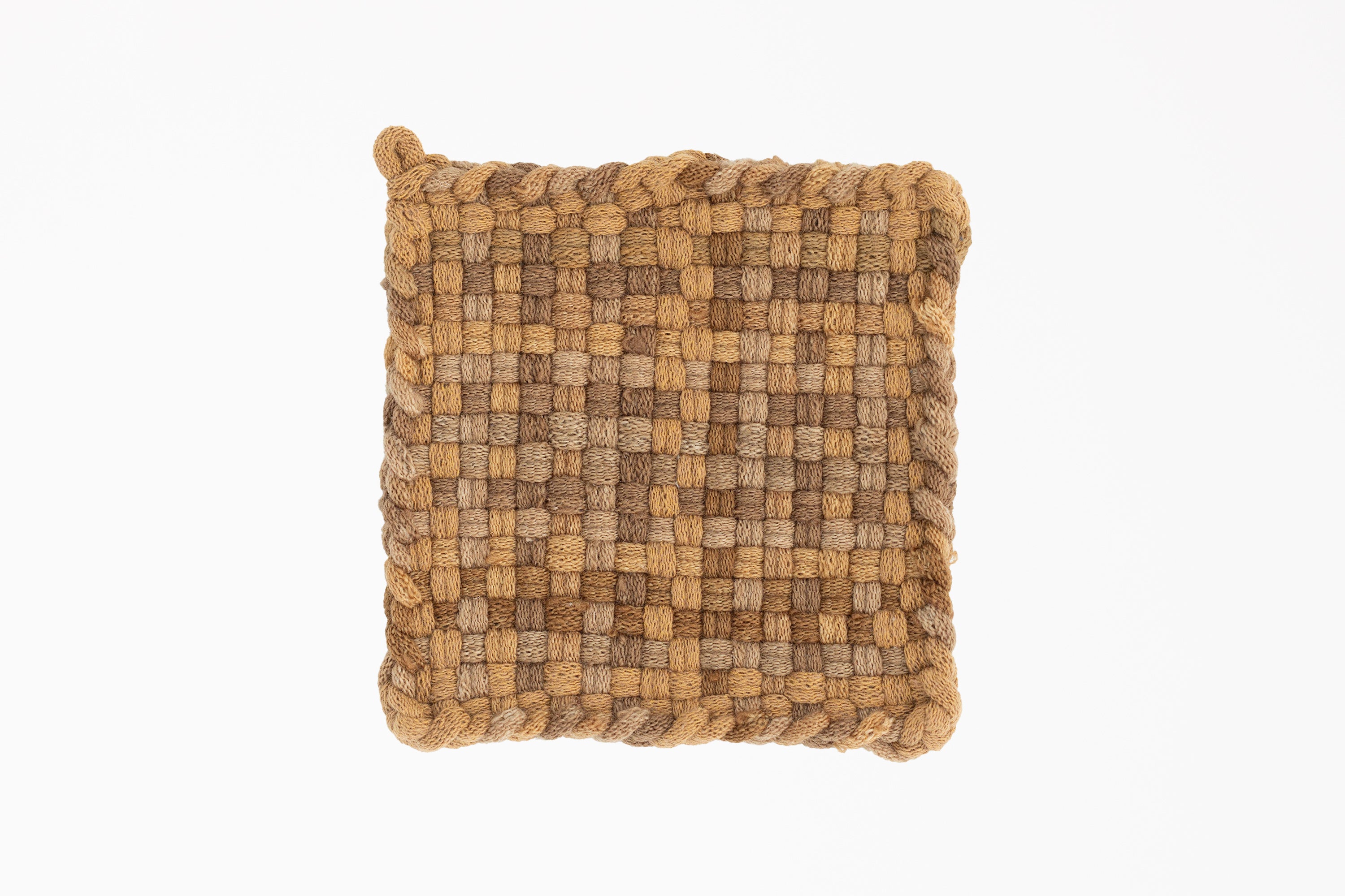 Kate Kilmurray - Handwoven Potholder in Brown, Orange, Tan