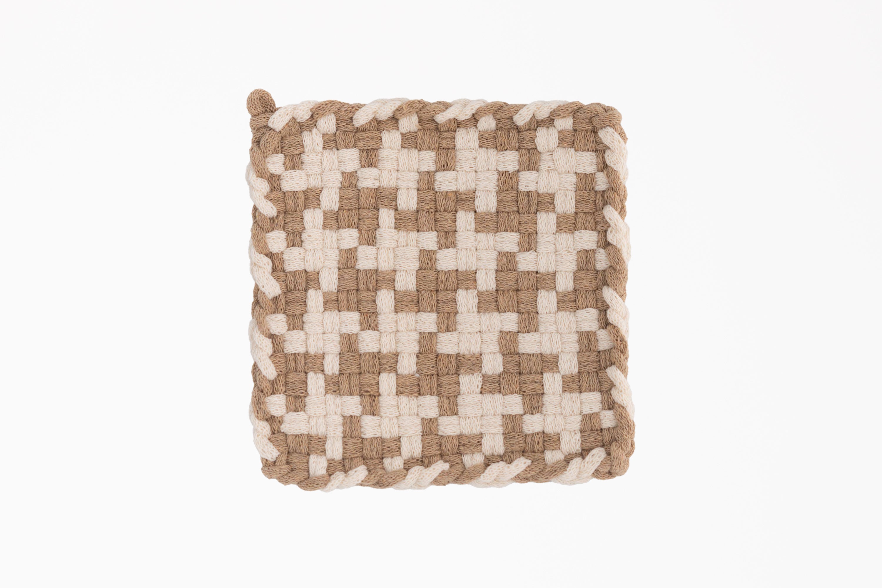 Kate Kilmurray - Handwoven Potholder in Beige, Winter White