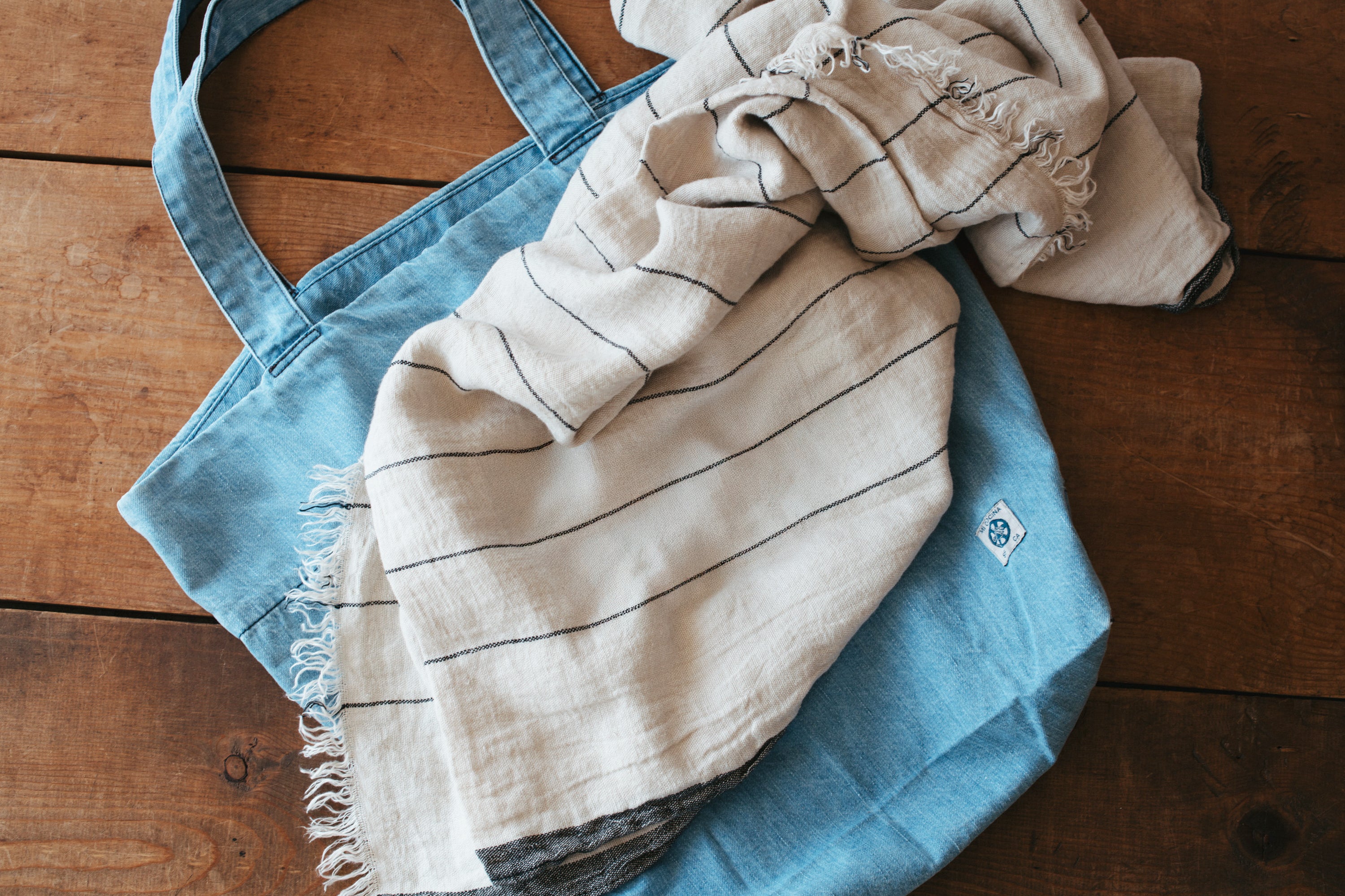 Denim Tote Bag - Light Vintage