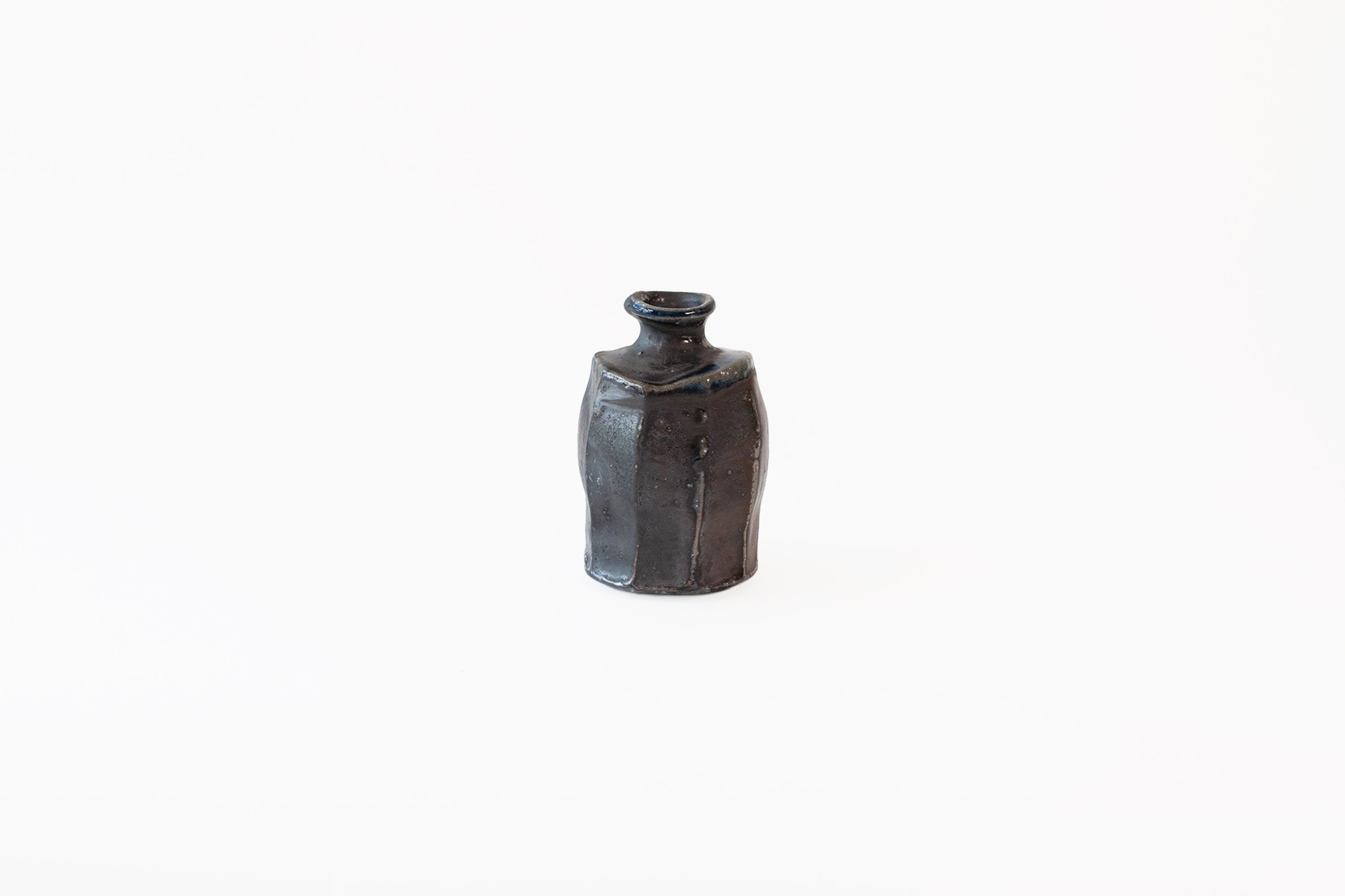 Soda-Fired Faceted Bottle