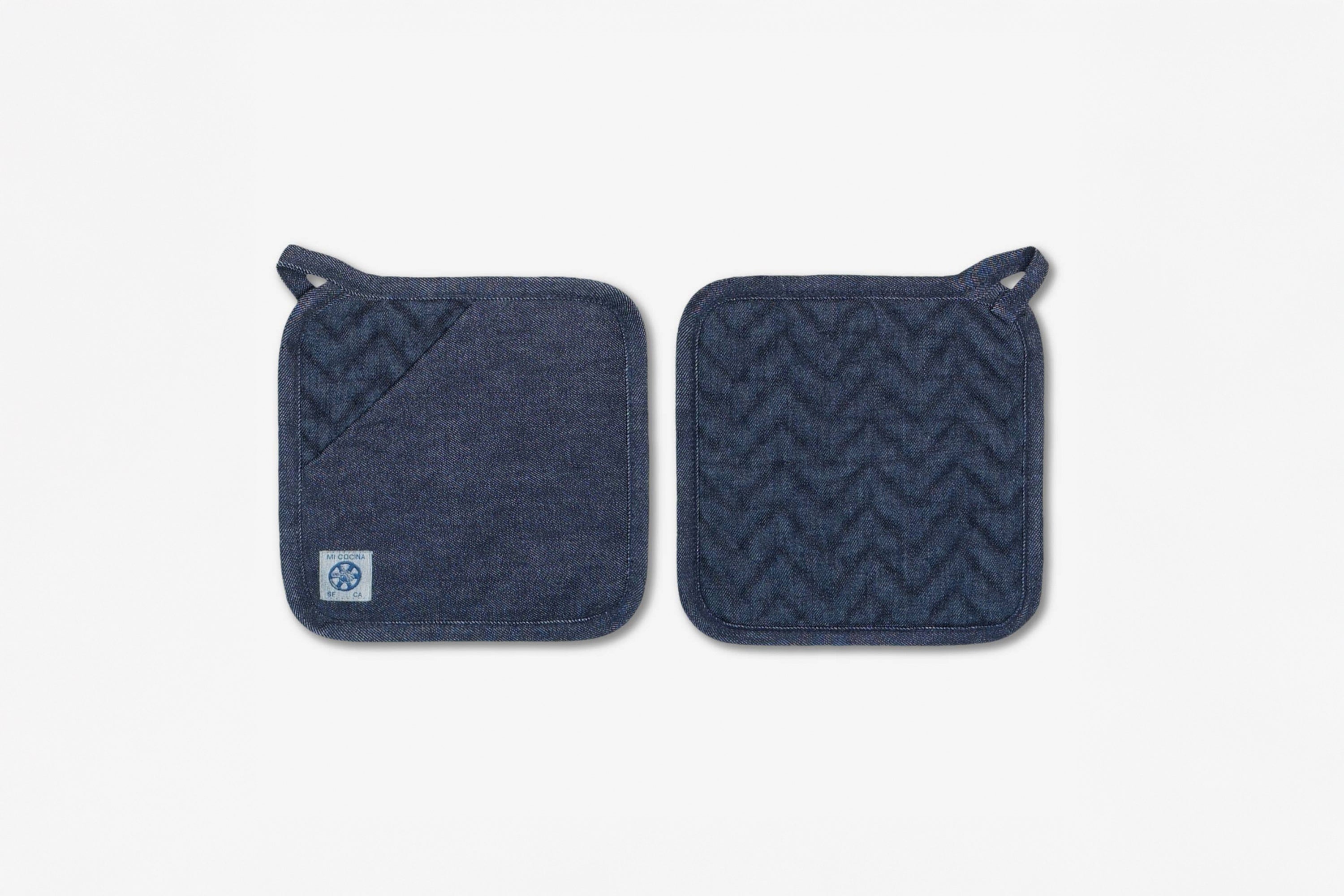 Mi Cocina - Herringbone Trivet / Pot Holder - Raw Denim