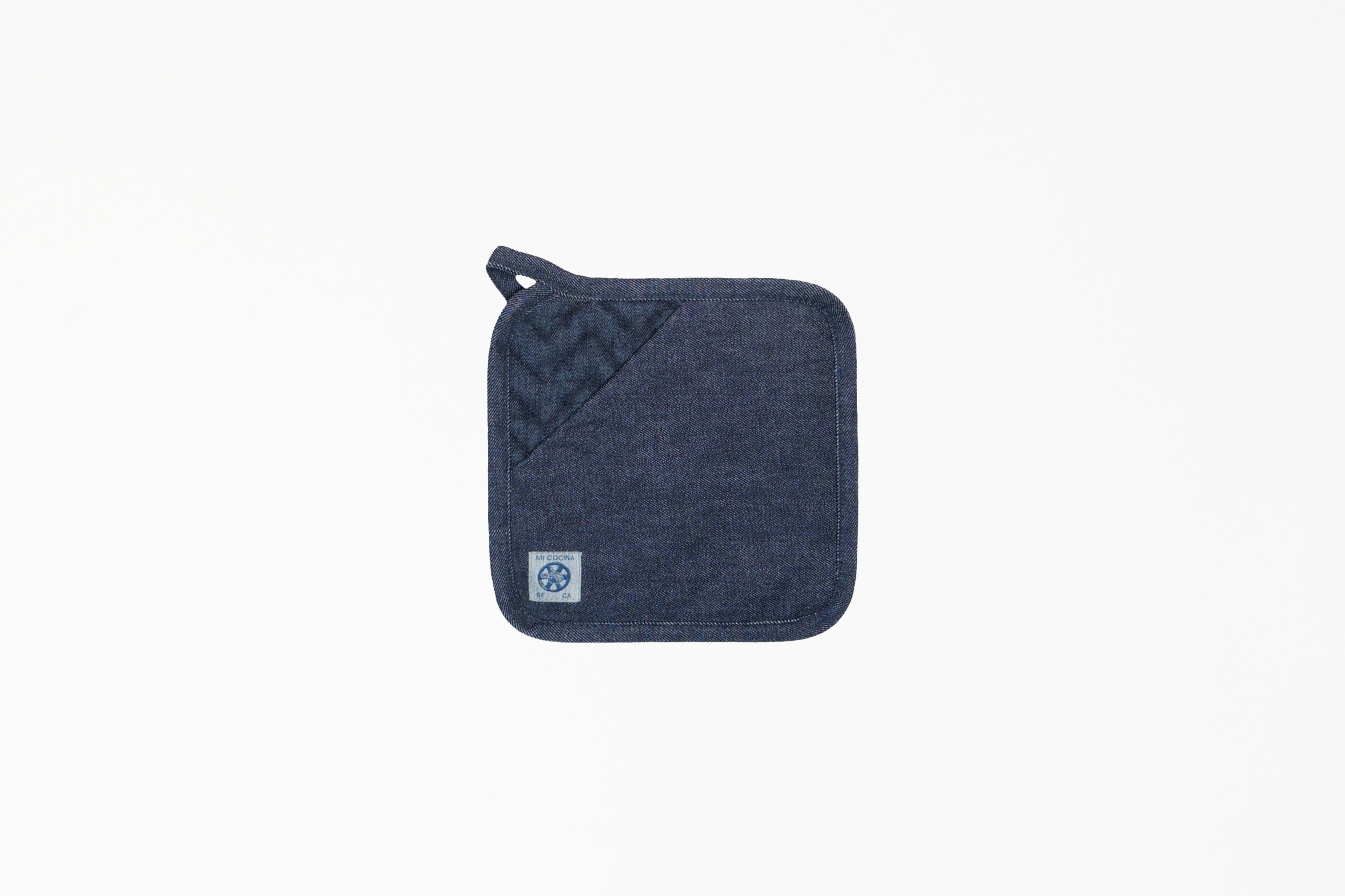 Herringbone Trivet / Pot Holder - Raw Denim