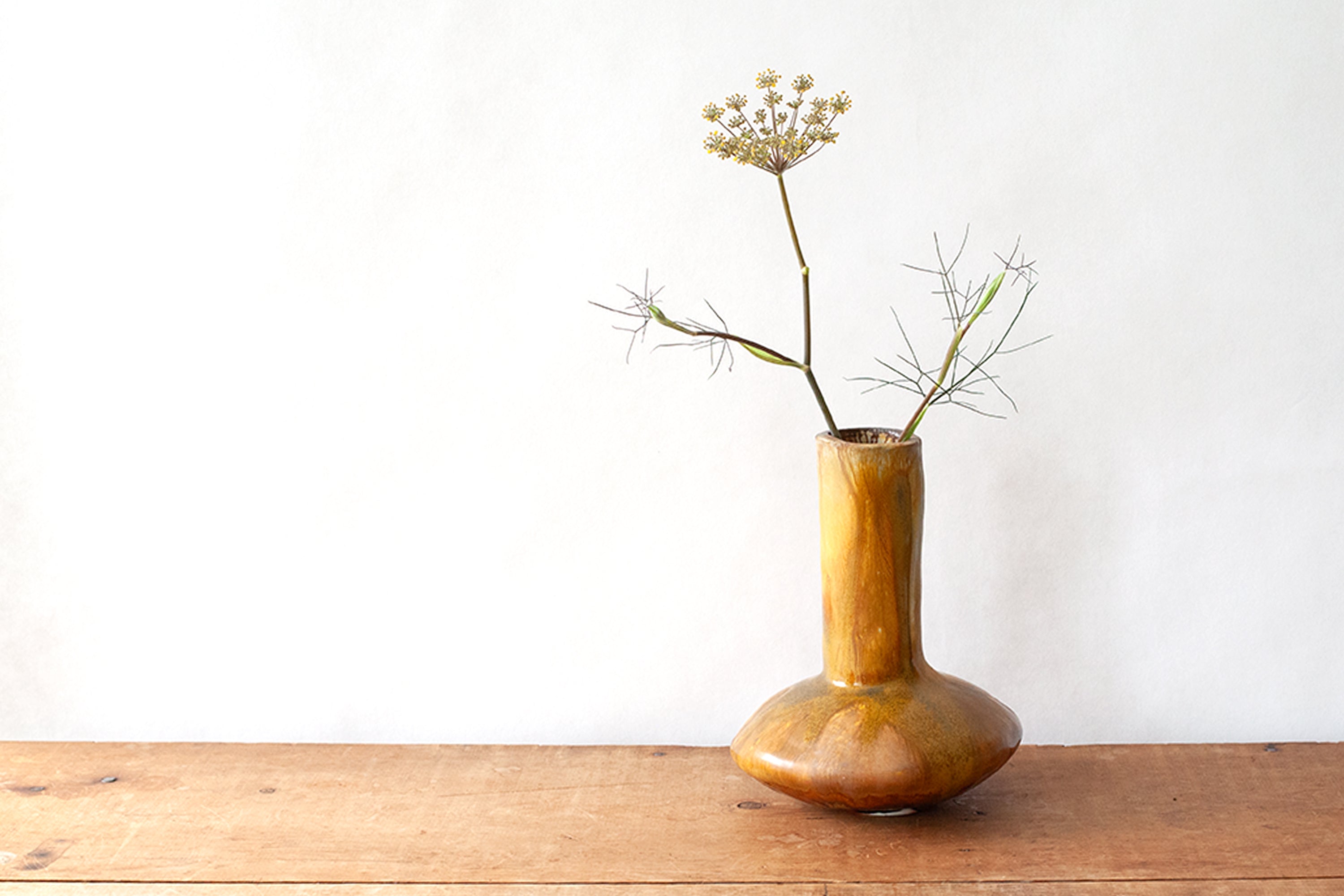 Gold Wood-Fired Porcelain Bottle