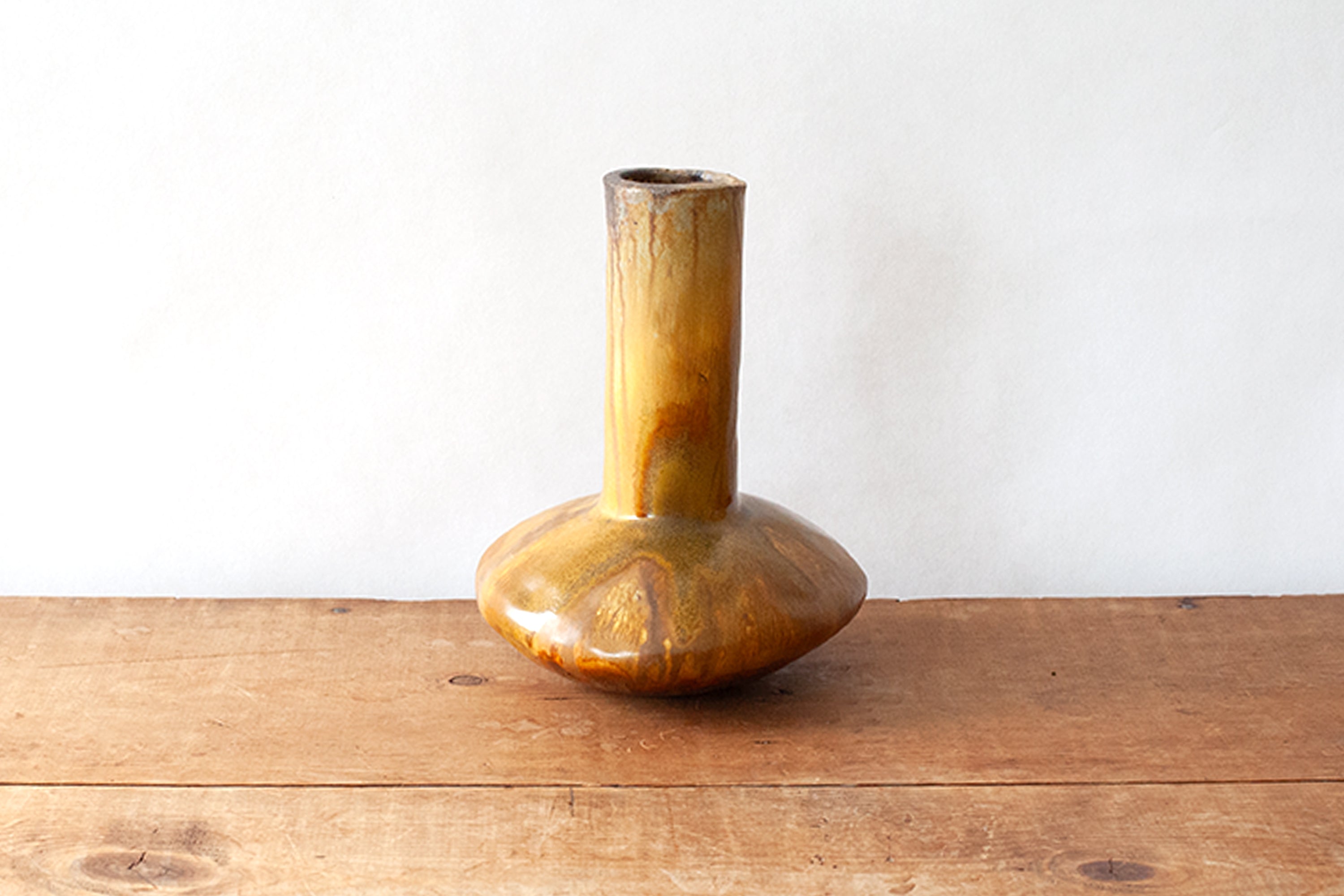 Gold Wood-Fired Porcelain Bottle