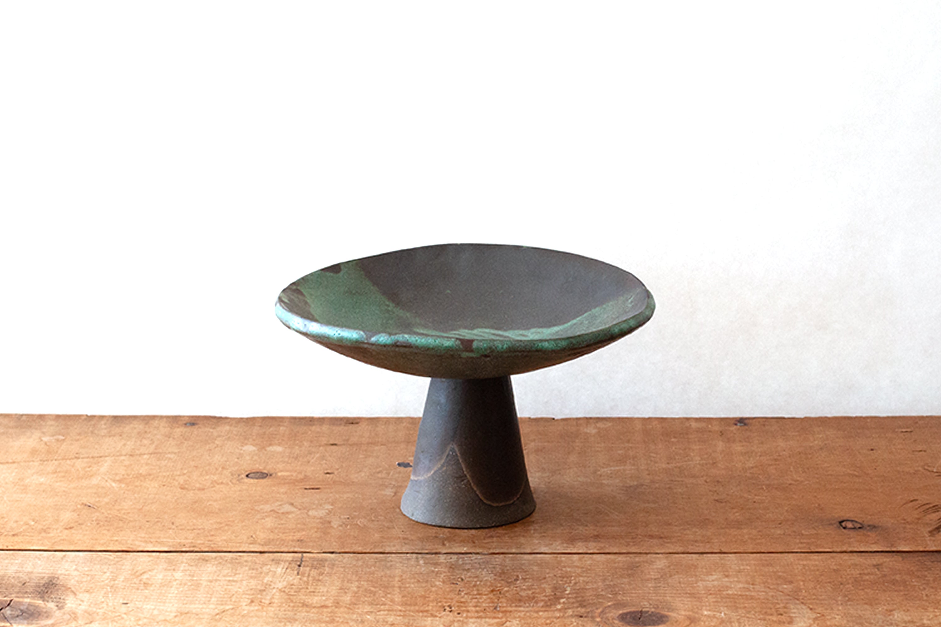 Pedestal Bowl - Patina Green