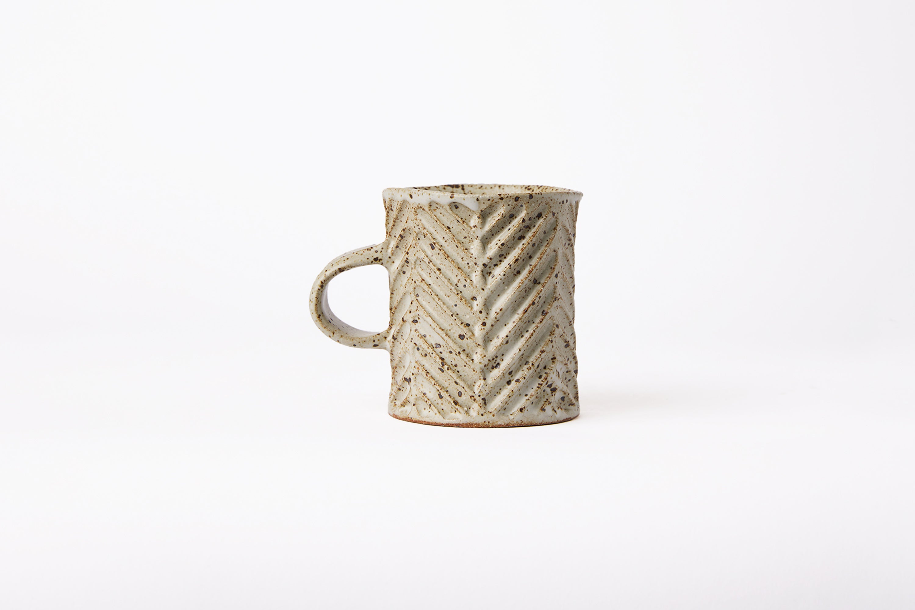 Mt. Washington Pottery - Chevron Mug - Speckled White