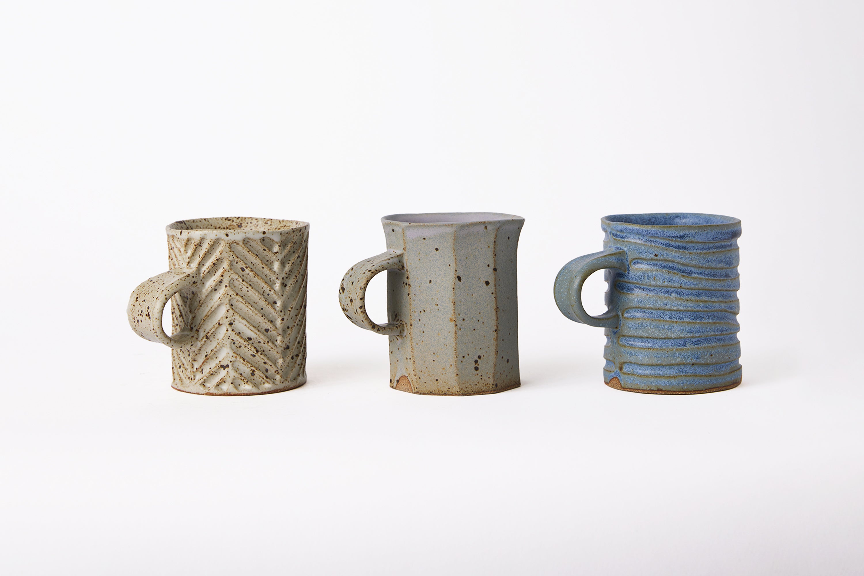 Mt. Washington Pottery - Chevron Mug - Speckled White