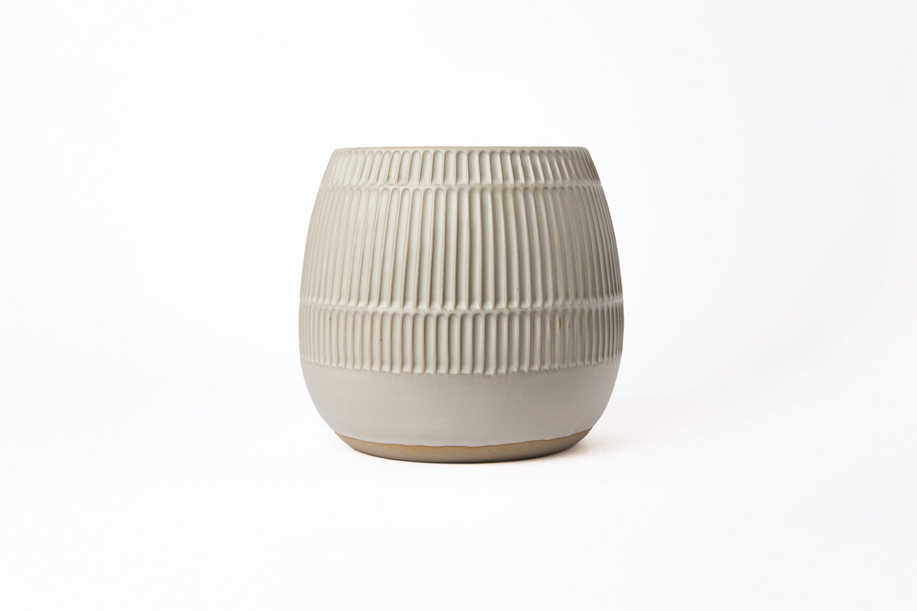Large Carved Planter - Matte White #1