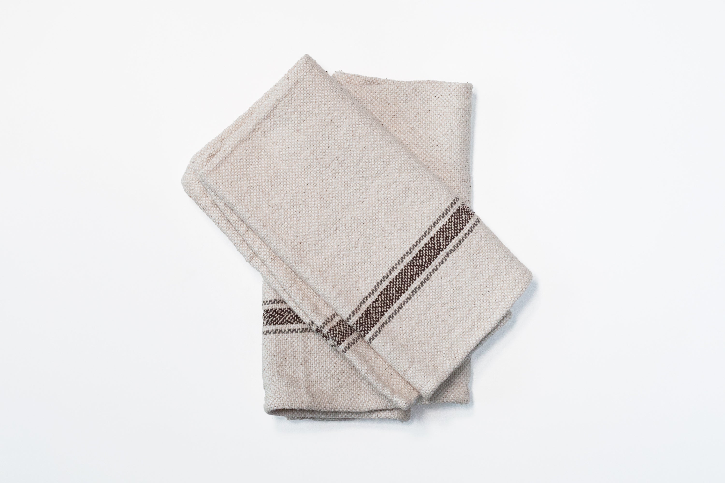 Bamboo Hand Towel - Natural with Black Stripe