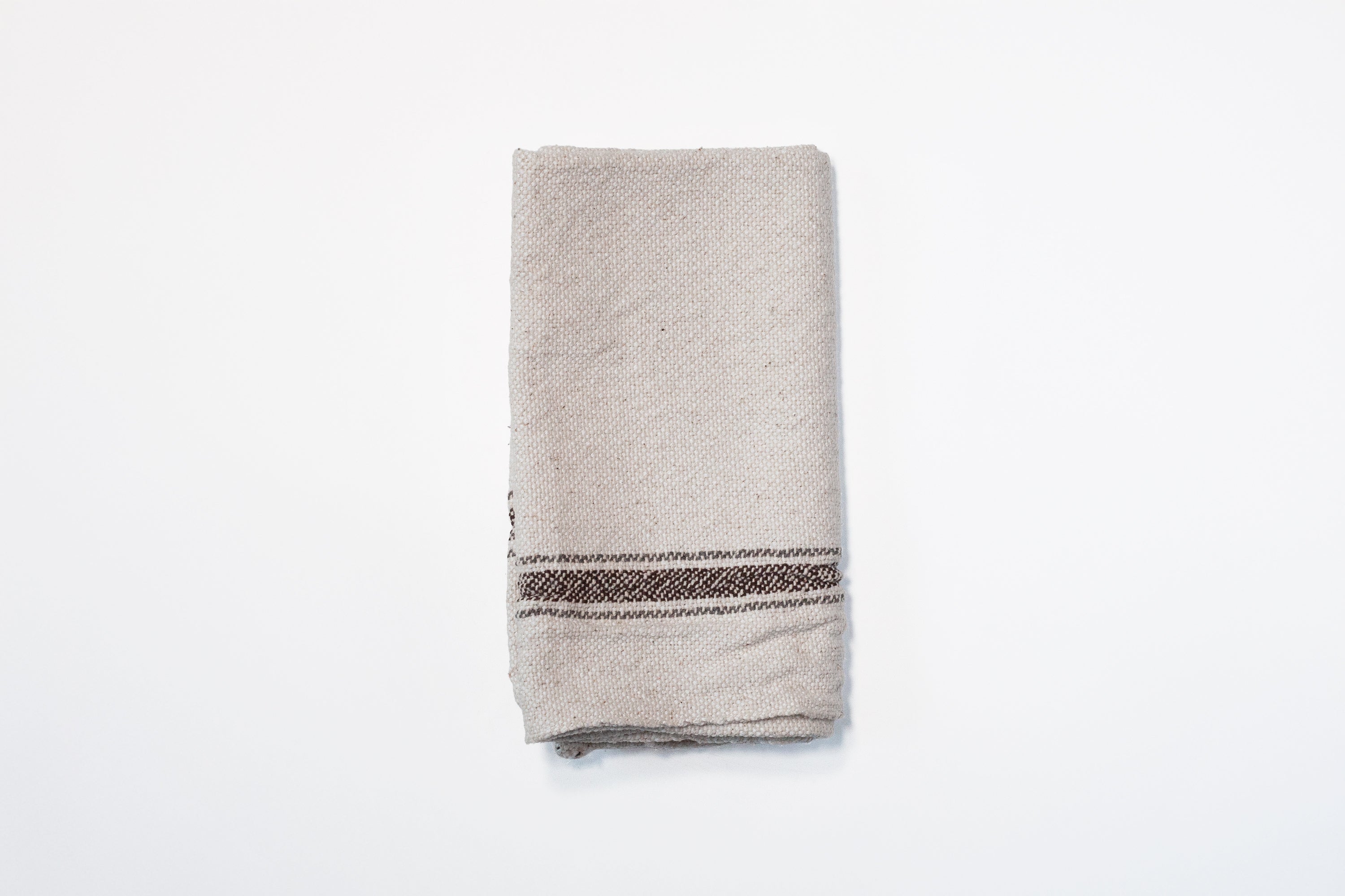 Bamboo Hand Towel - Natural with Black Stripe