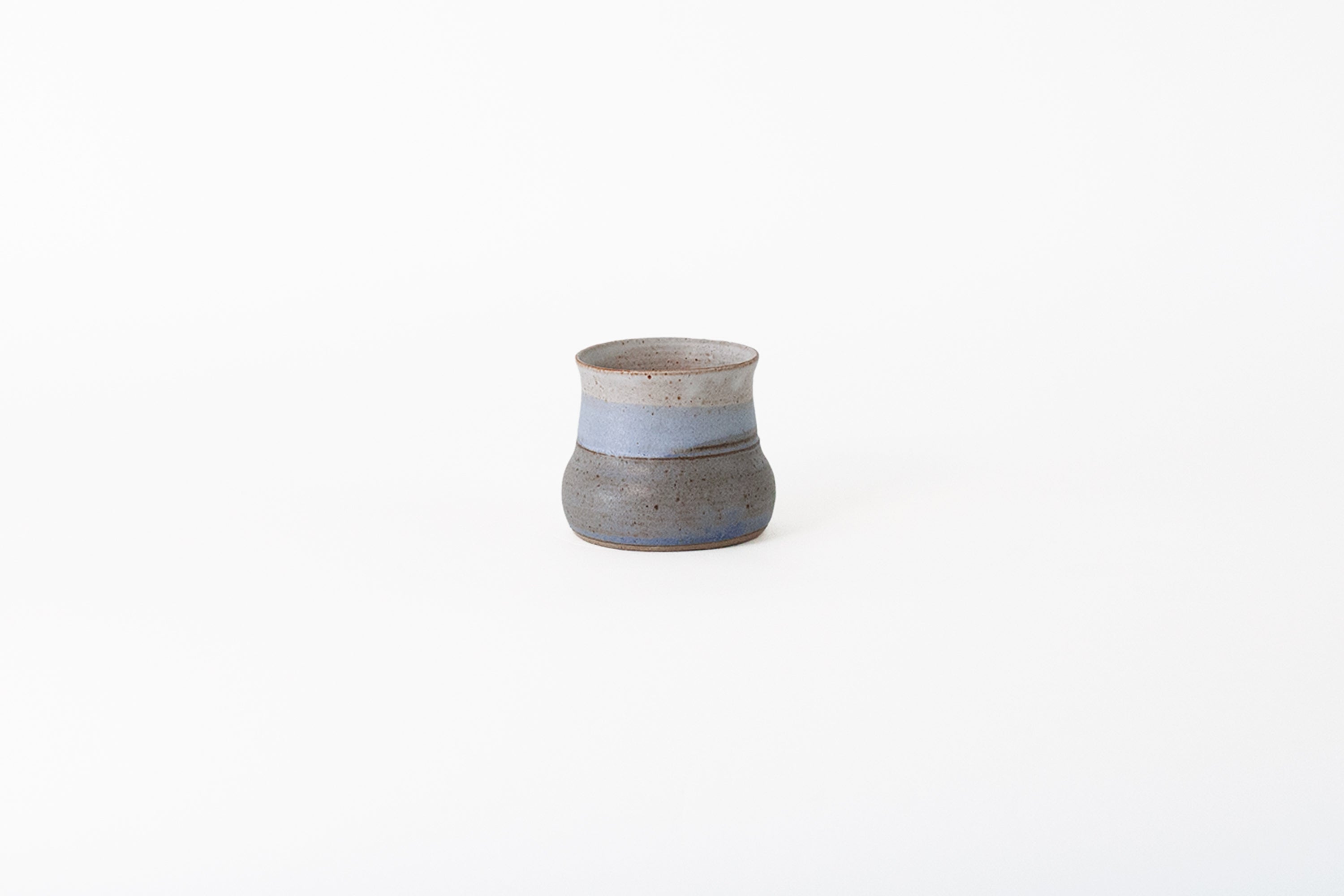 Studio Pottery Planter - Gray/Blue/Off-White