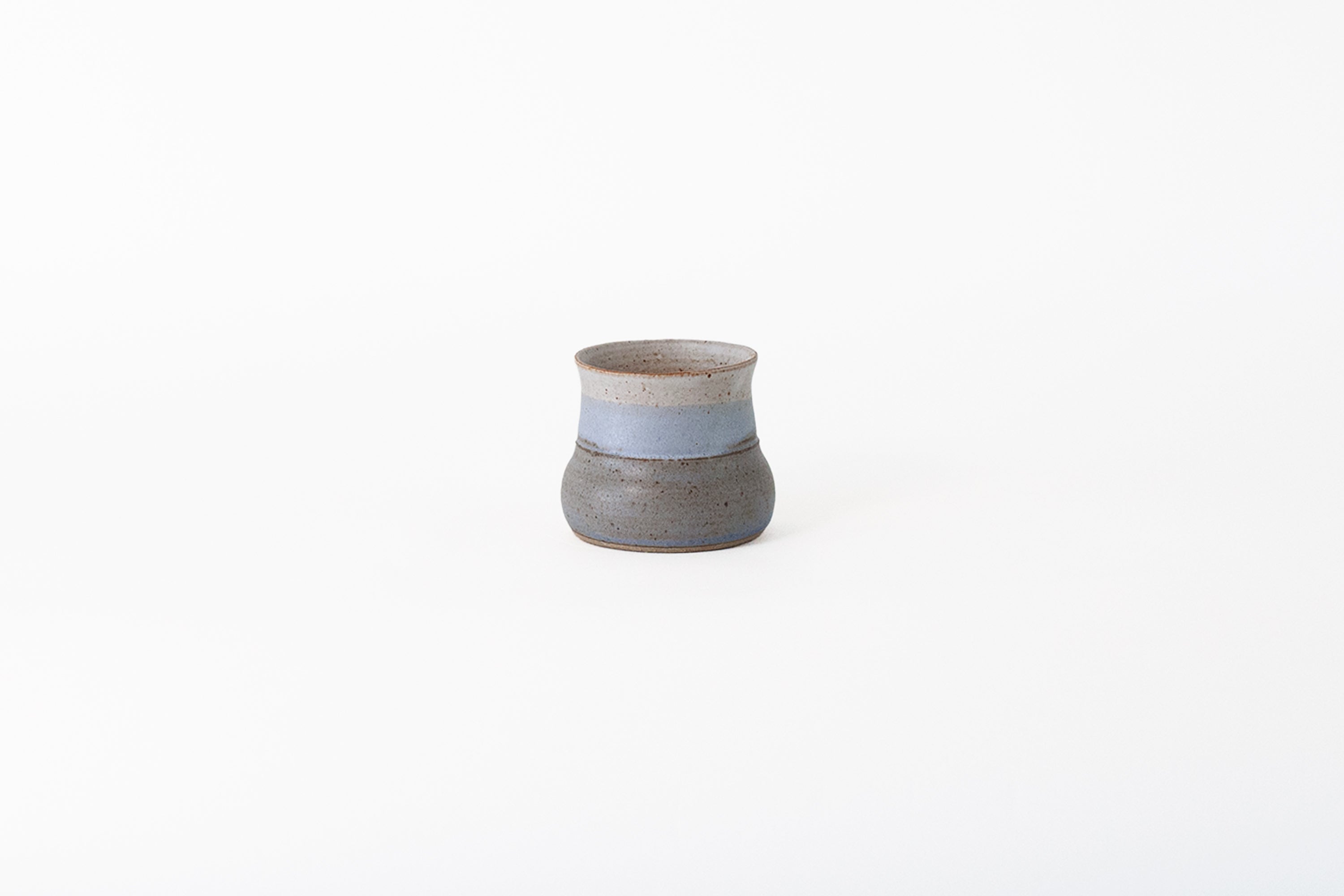 Studio Pottery Planter - Gray/Blue/Off-White