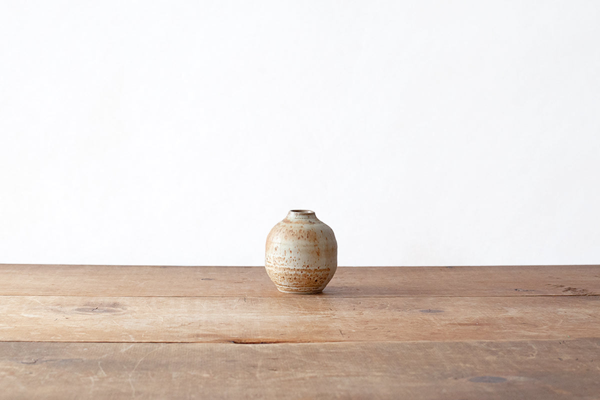 Studio Pottery Bud Vase - Mottled Brown