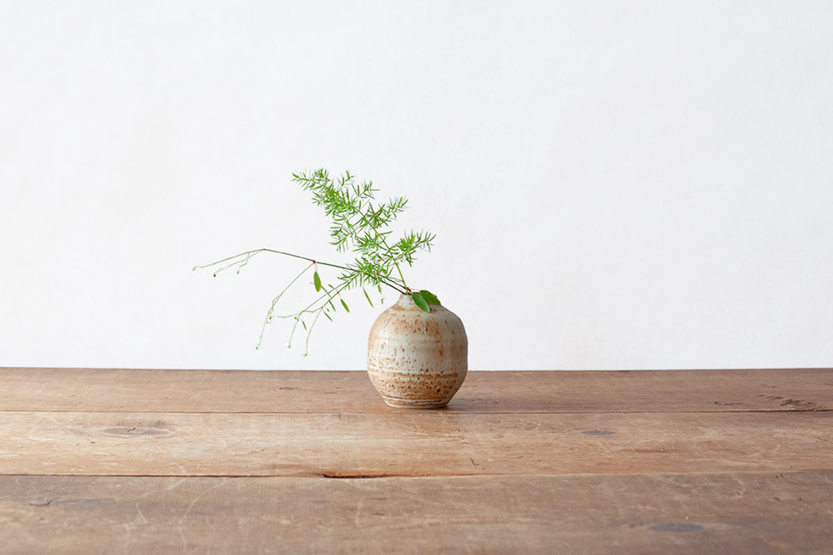 Studio Pottery Bud Vase - Mottled Brown