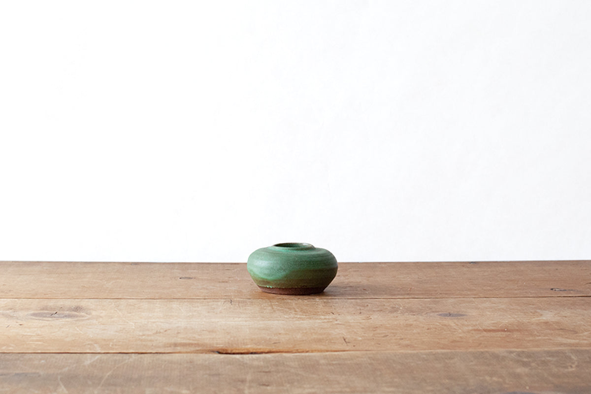 Studio Pottery Bud Vase - Small Green