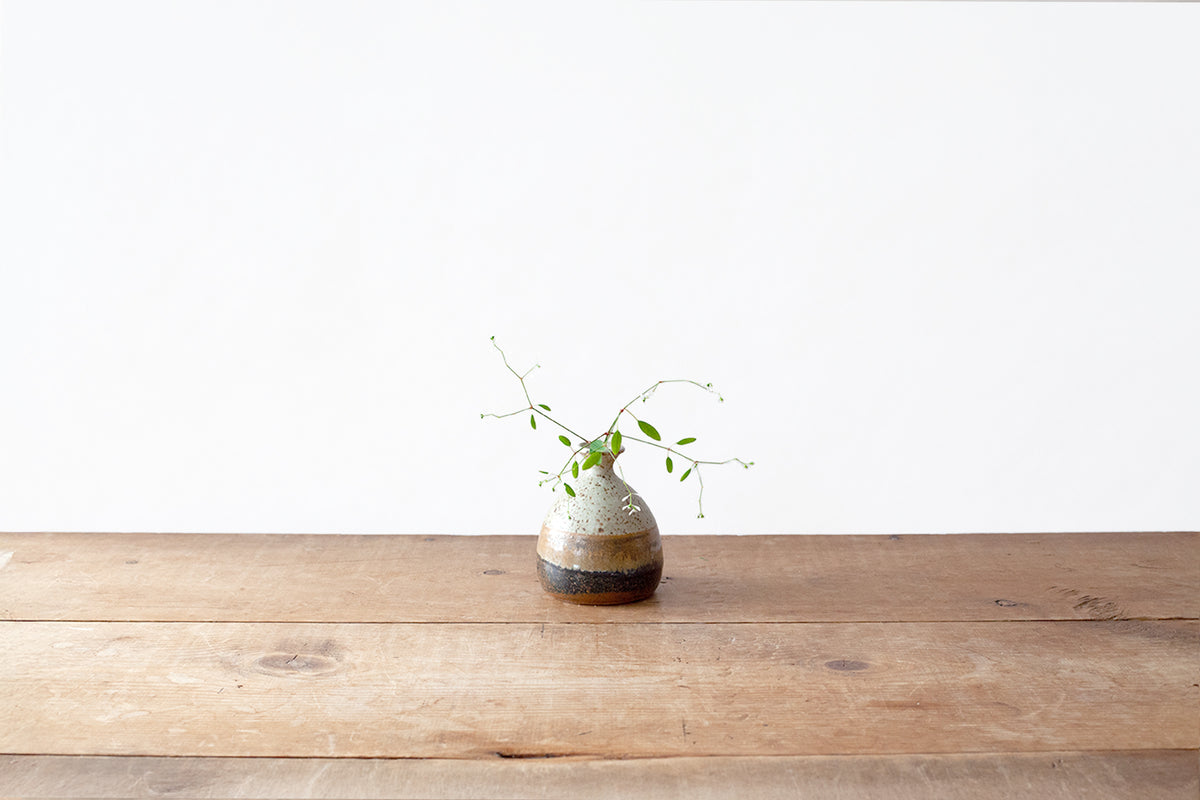 Studio Pottery Bud Vase - Speckled Browns