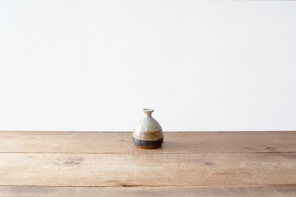 Studio Pottery Bud Vase - Speckled Browns