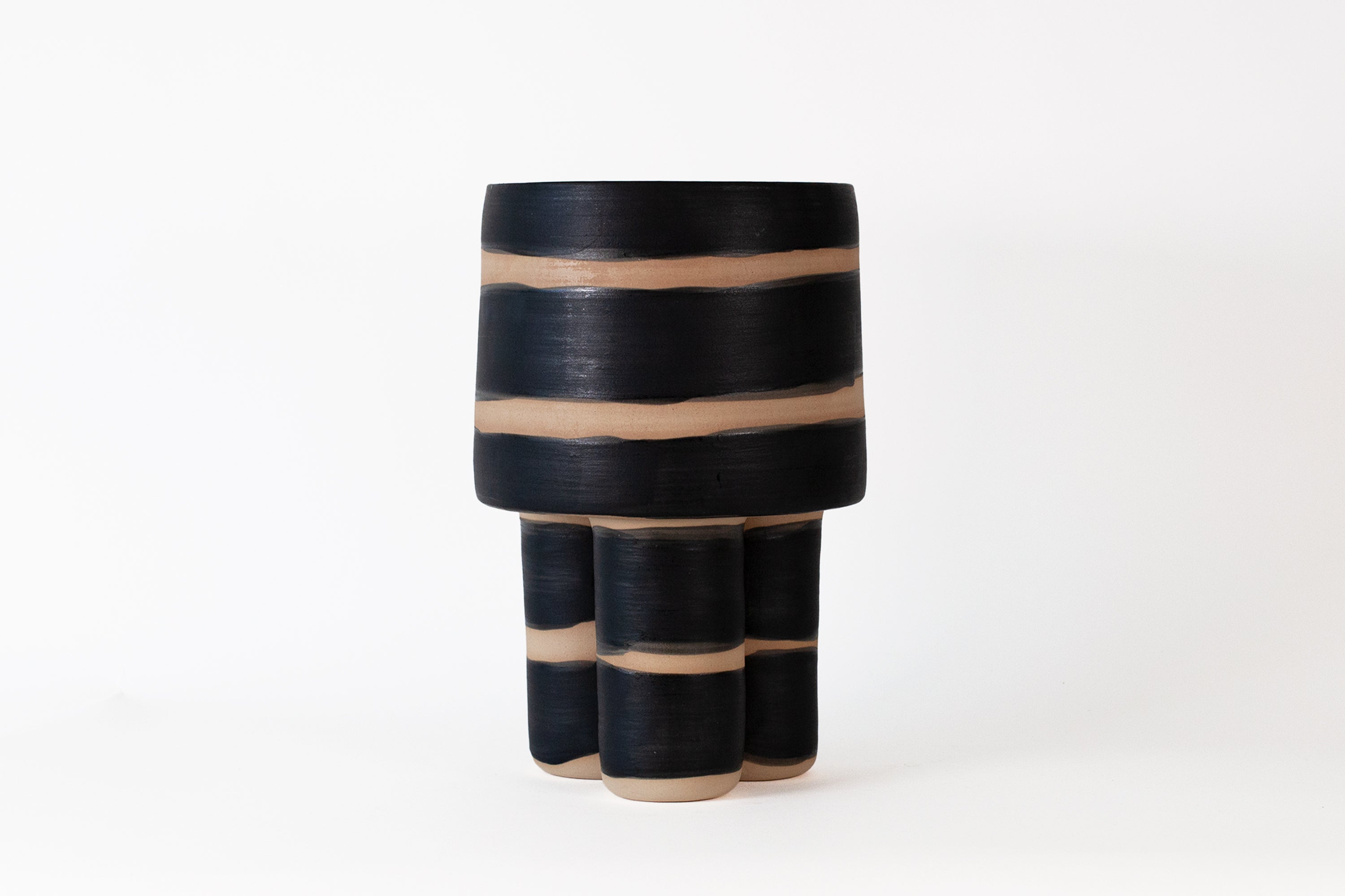 Workaday Handmade - Striped Black Milking Planter - Small