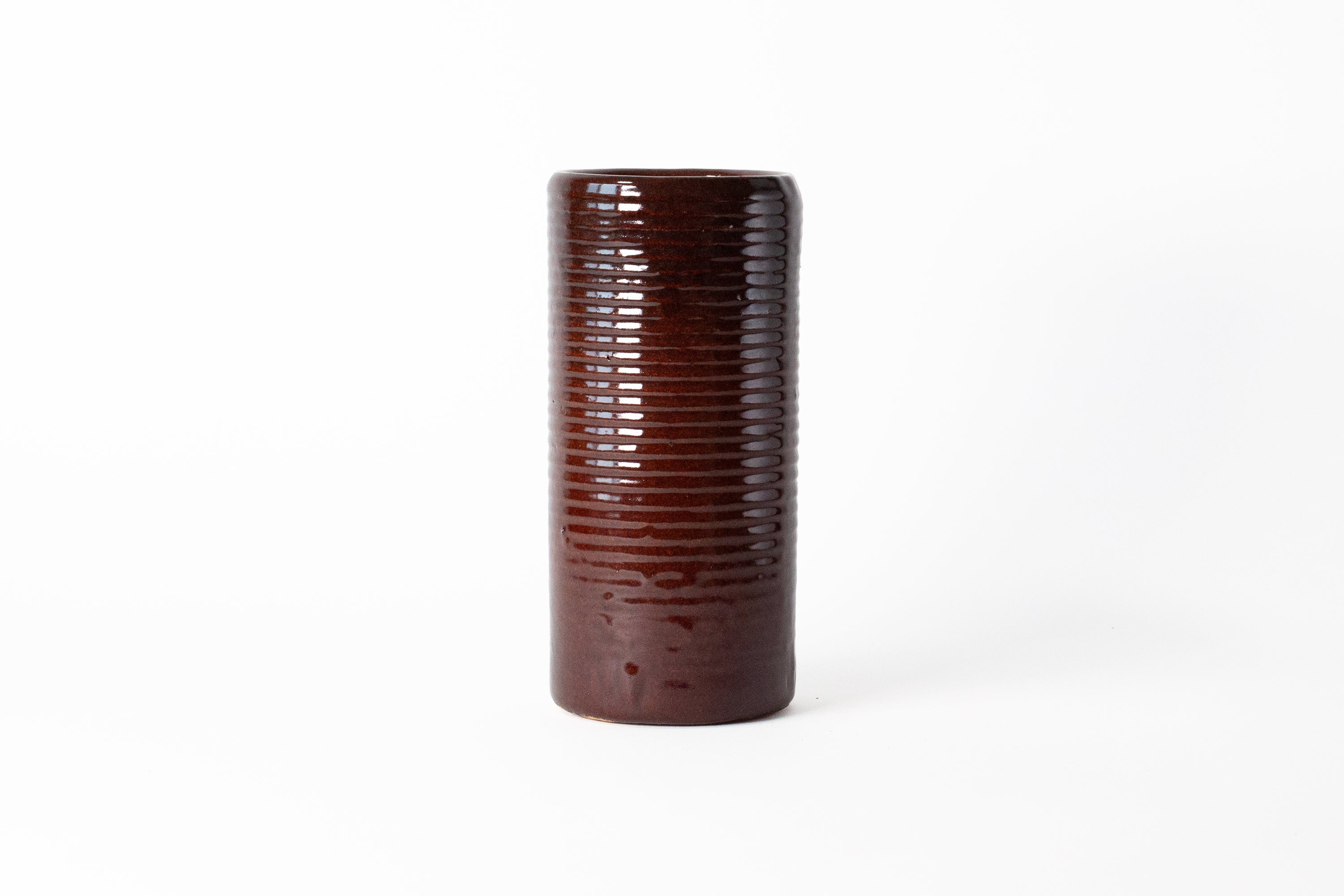 Zanesville Homespun Vase - Glossy Dark Maroon