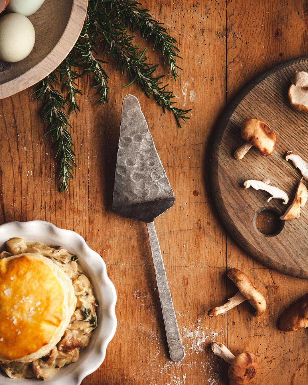 Farmhouse Pottery - Artisan Forged Wooden Server